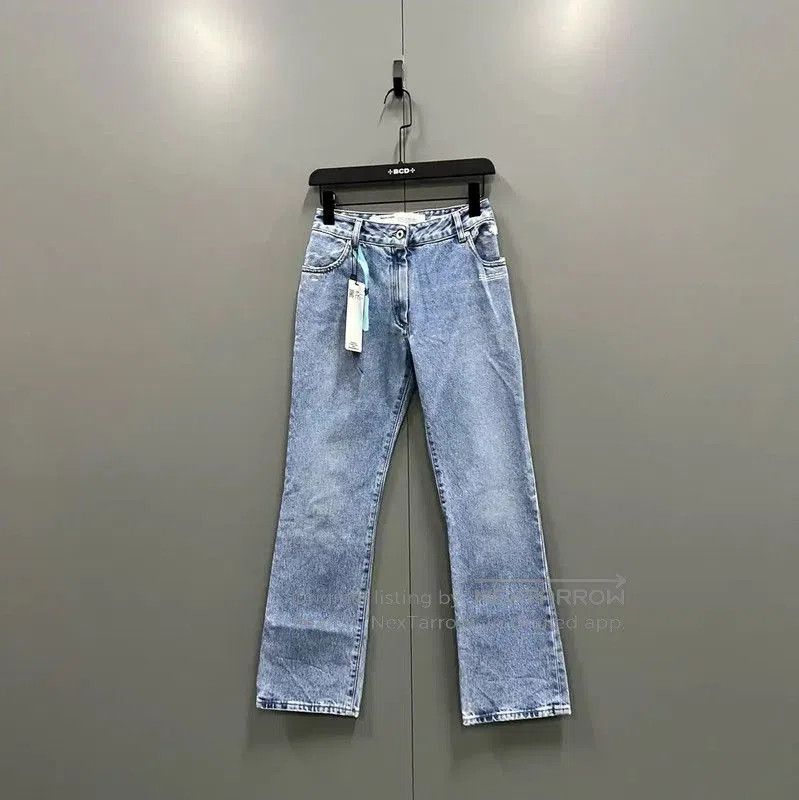 Off-White Off-White Summer Blue Cotton Women's Casual Pants . Size 28" / US 6 / IT 42 - 1 Thumbnail
