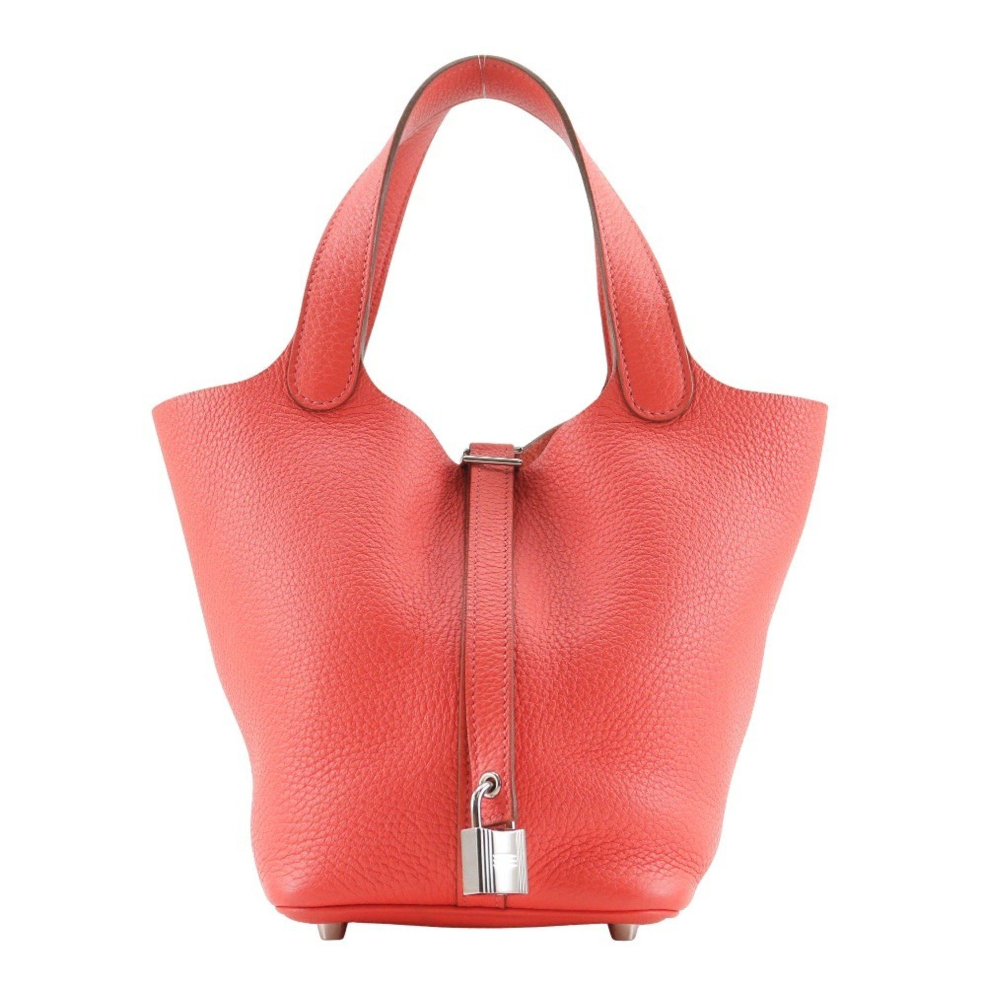 Hermes HERMES Picotin Lock 18 PM Handbag Taurillon Clemence Rouge Pivoine 2012 Pink / □P Belt Clasp Loc18K Women's Size ONE SIZE - 1 Thumbnail
