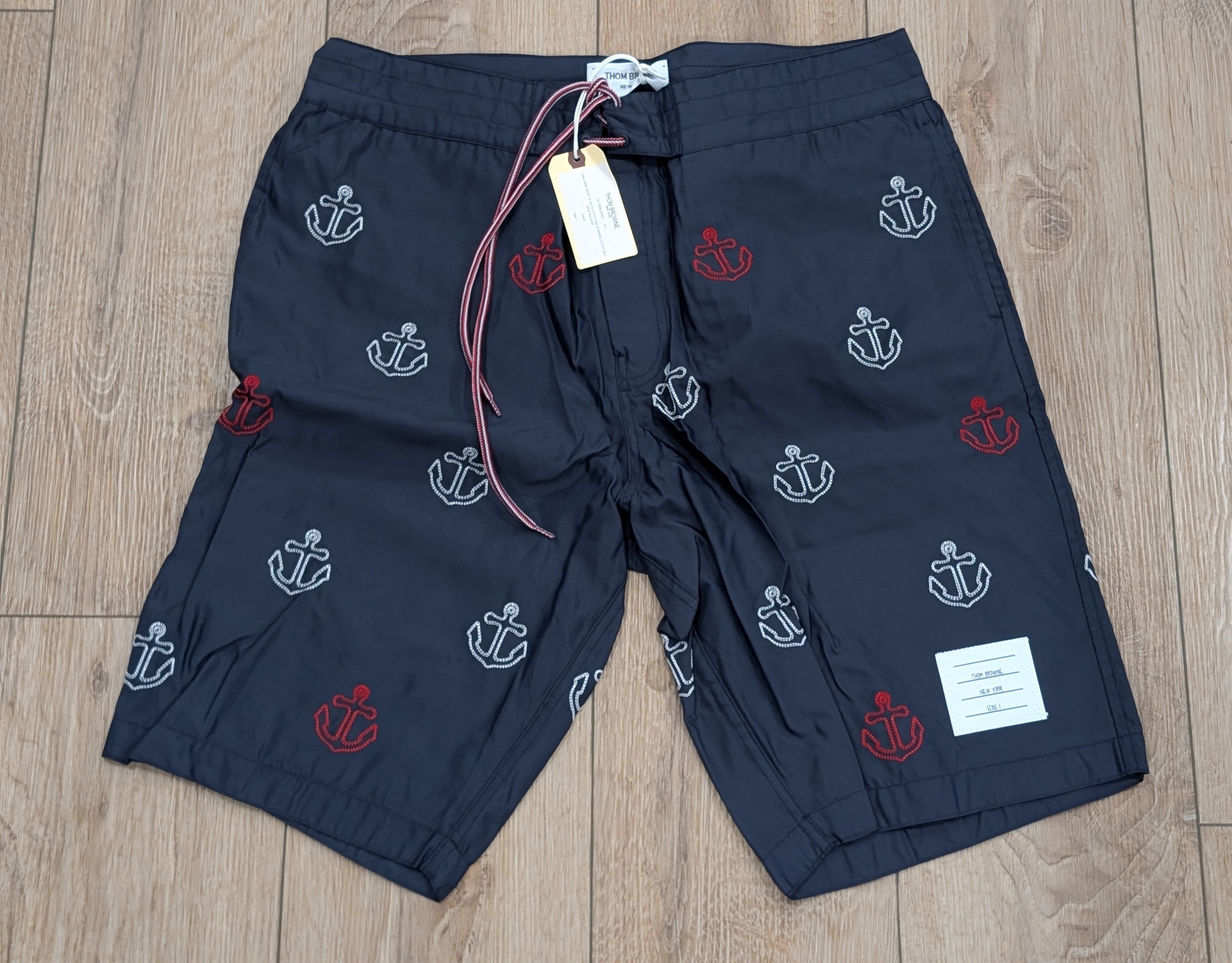 Thom Browne THOM BROWNE Embroidered Anchor Board Shorts Trunks 0 - XS Size US 28 / EU 44 - 1 Thumbnail