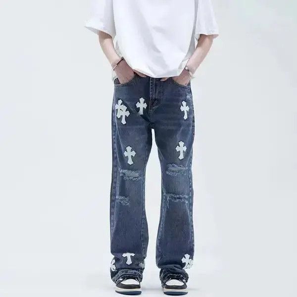 Japanese Brand × Jean High street hip hop cross patch bootcut jeans Size US 32 / EU 48 - 3 Thumbnail