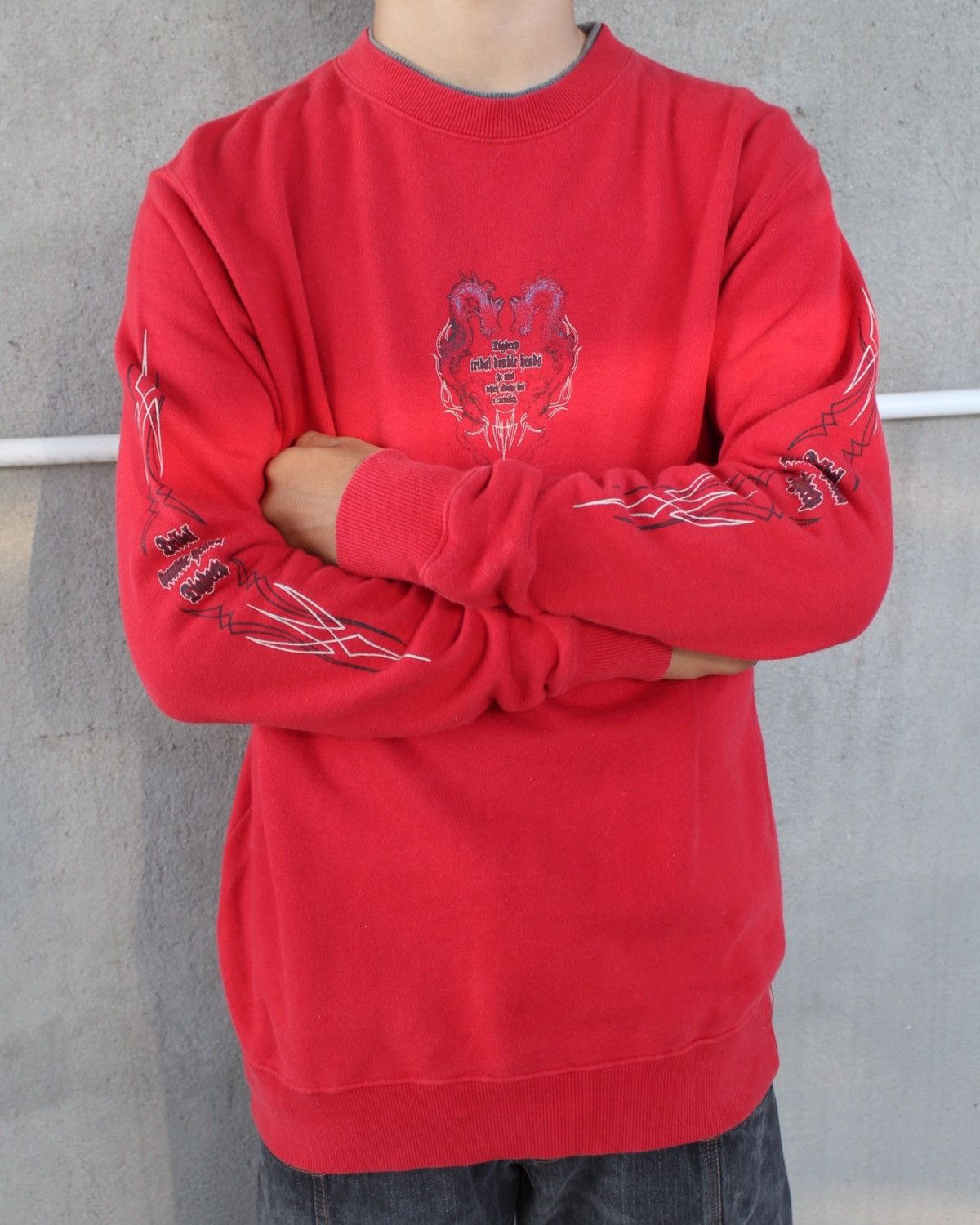 Hysteric Glamour × Kamakura × Vintage 2000S DIG DEEP TRIBAL DOUBLE HEADS SWEATER Size US L / EU 52-54 / 3 - 2 Thumbnail