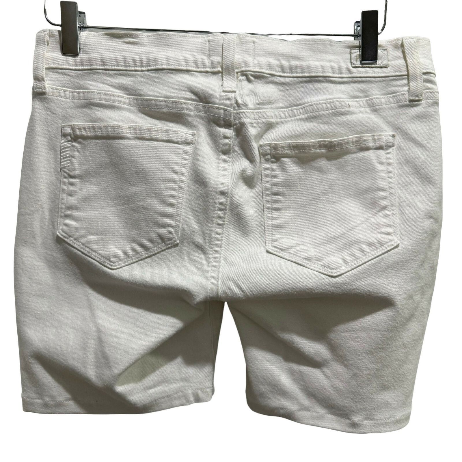 Paige Paige Skyline Peg White Stretch Denim Maternity Shorts Sz 28 Size 28" / US 6 / IT 42 - 3 Thumbnail