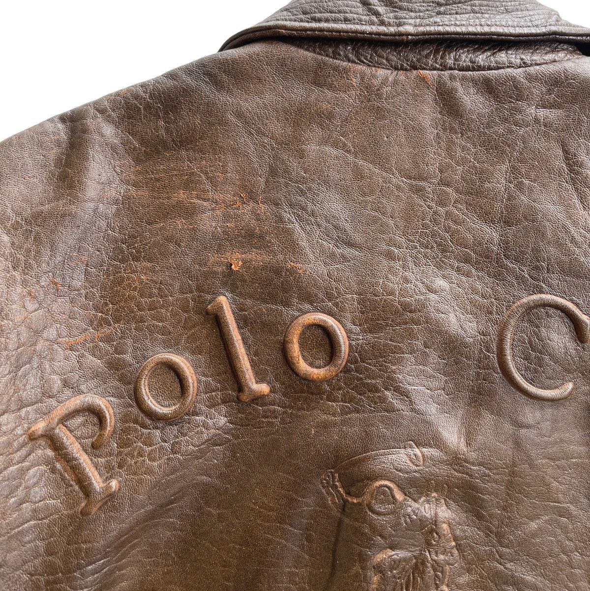 Vintage Vintage Polo Club Leather Bomber Jacket Size US L / EU 52-54 / 3 - 19 Thumbnail