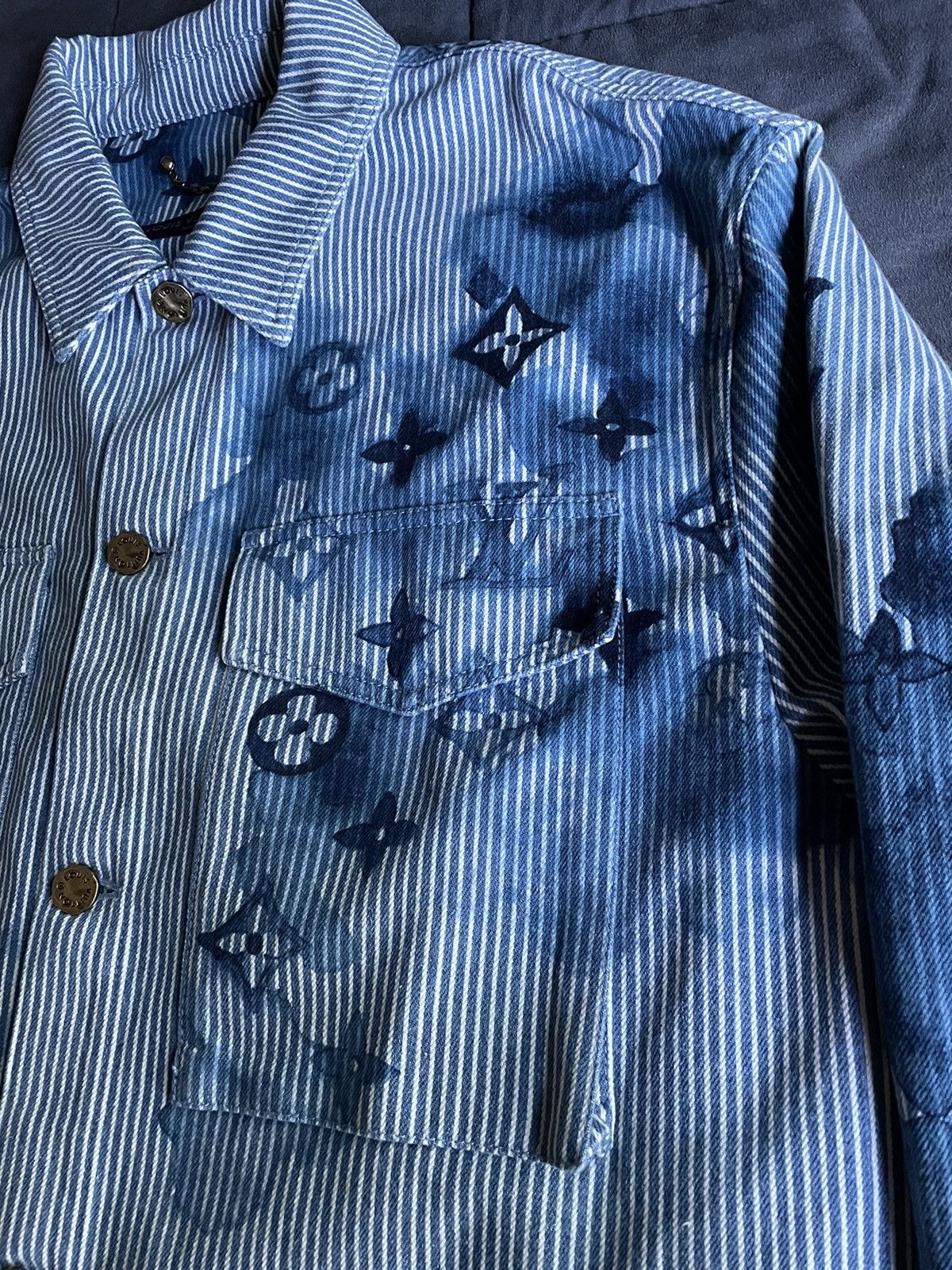 Louis Vuitton Louis Vuitton Monogram Watercolor Workwear Denim Jacket Size US XXL / EU 58 / 5 - 3 Thumbnail