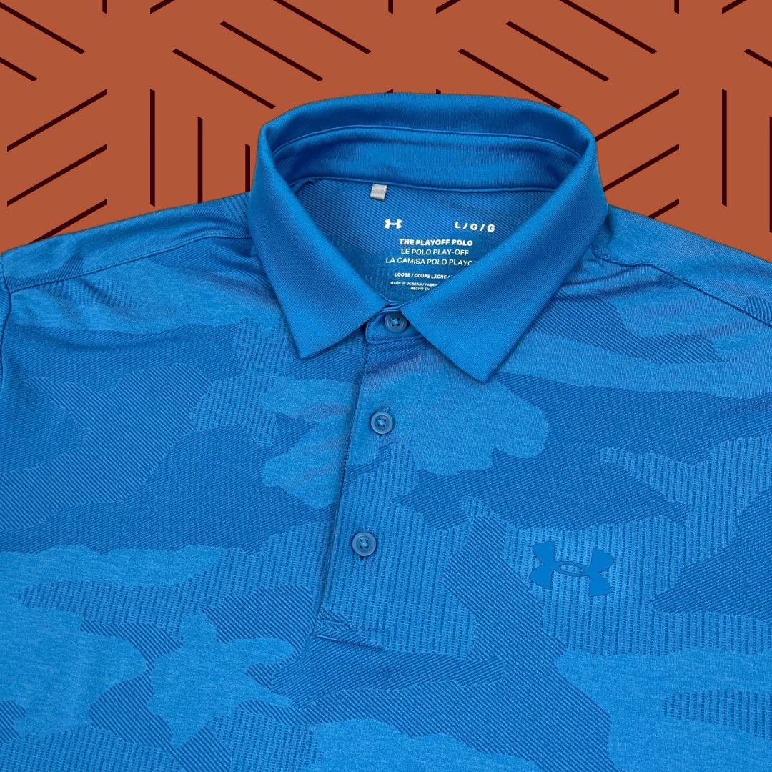 Under Armour Under Armour Playoff Polo Shirt Mens L Blue Camouflage Active Golf Stretch Polo Shirt Mens Blue Camouflage Under Armour Playoff Polo Size US L / EU 52-54 / 3 - 1 Thumbnail