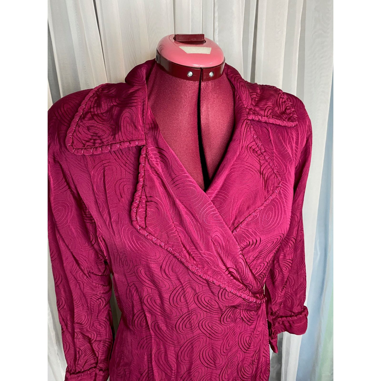 Vintage styled by Kamore dressing gown Wrap dress 1940s Size S / US 4 / IT 40 - 3 Thumbnail