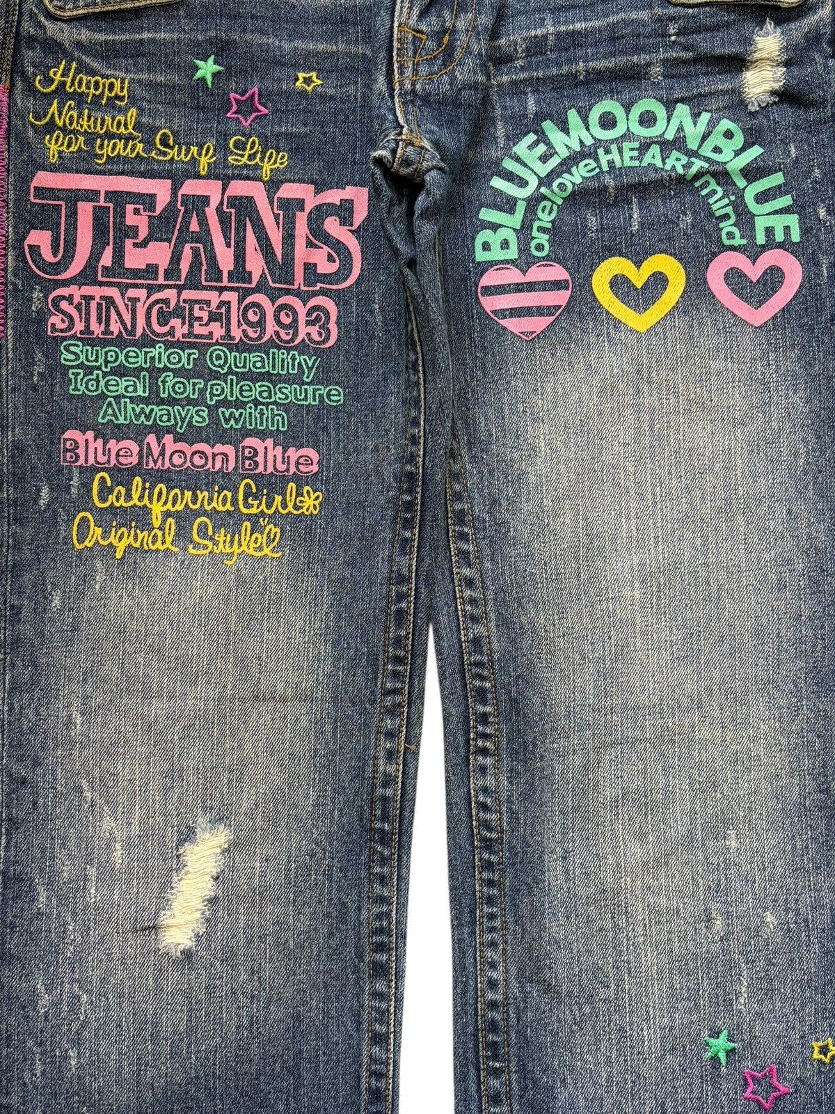 Dsquared2 Vintage Bluemoon Printed Design Distressed Jeans Size 31" - 3 Thumbnail