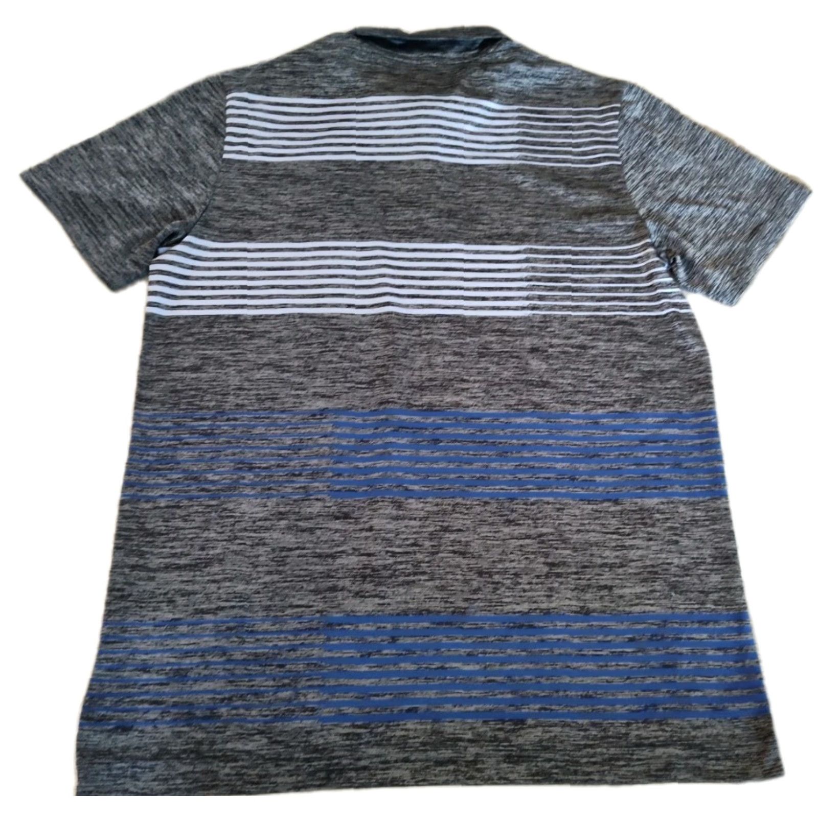 Nike VINTAGE Nike Dri-Fit Golf Polo Shirt Men Large Gray Blue Stripes 90s Casual Activewear Size US L / EU 52-54 / 3 - 2 Thumbnail