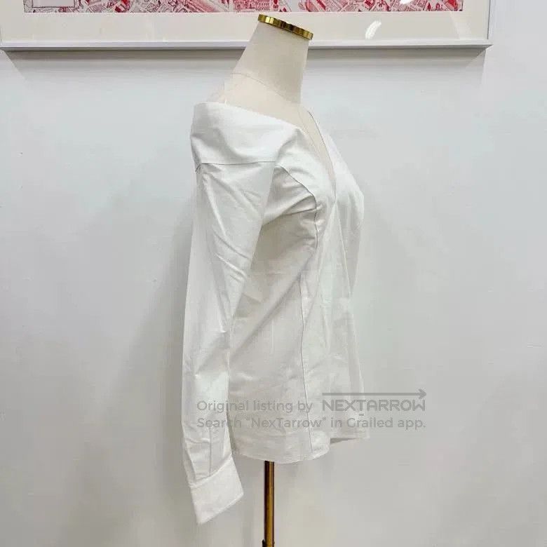 Celine Celine White Irregular Split Shirt. Size XXS / US 00 / IT 34 - 3 Thumbnail