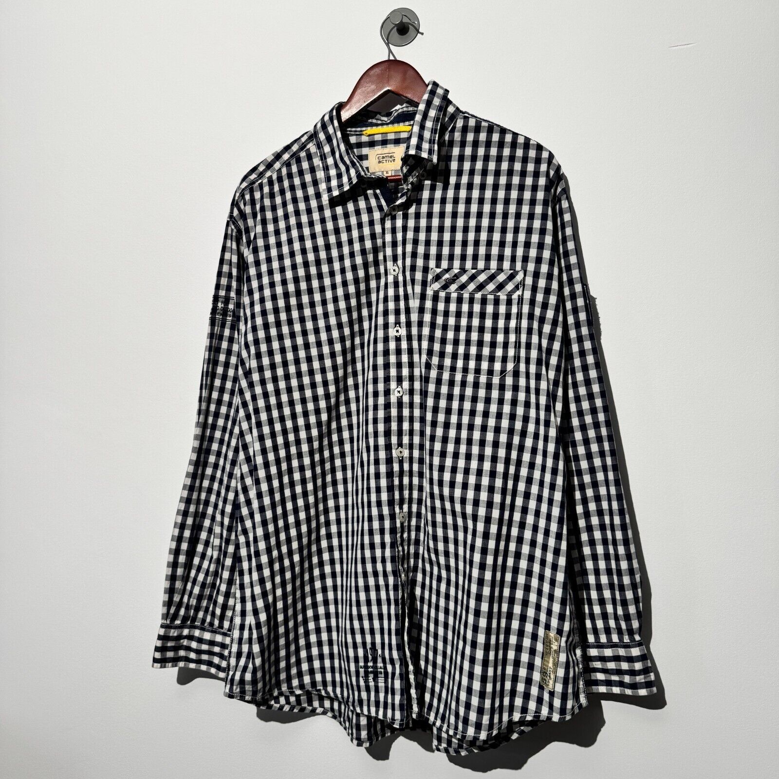 camel active Camel Active Unisex Black White Cotton Shirt Size XL Regular Size US XL / EU 56 / 4 - 2 Thumbnail