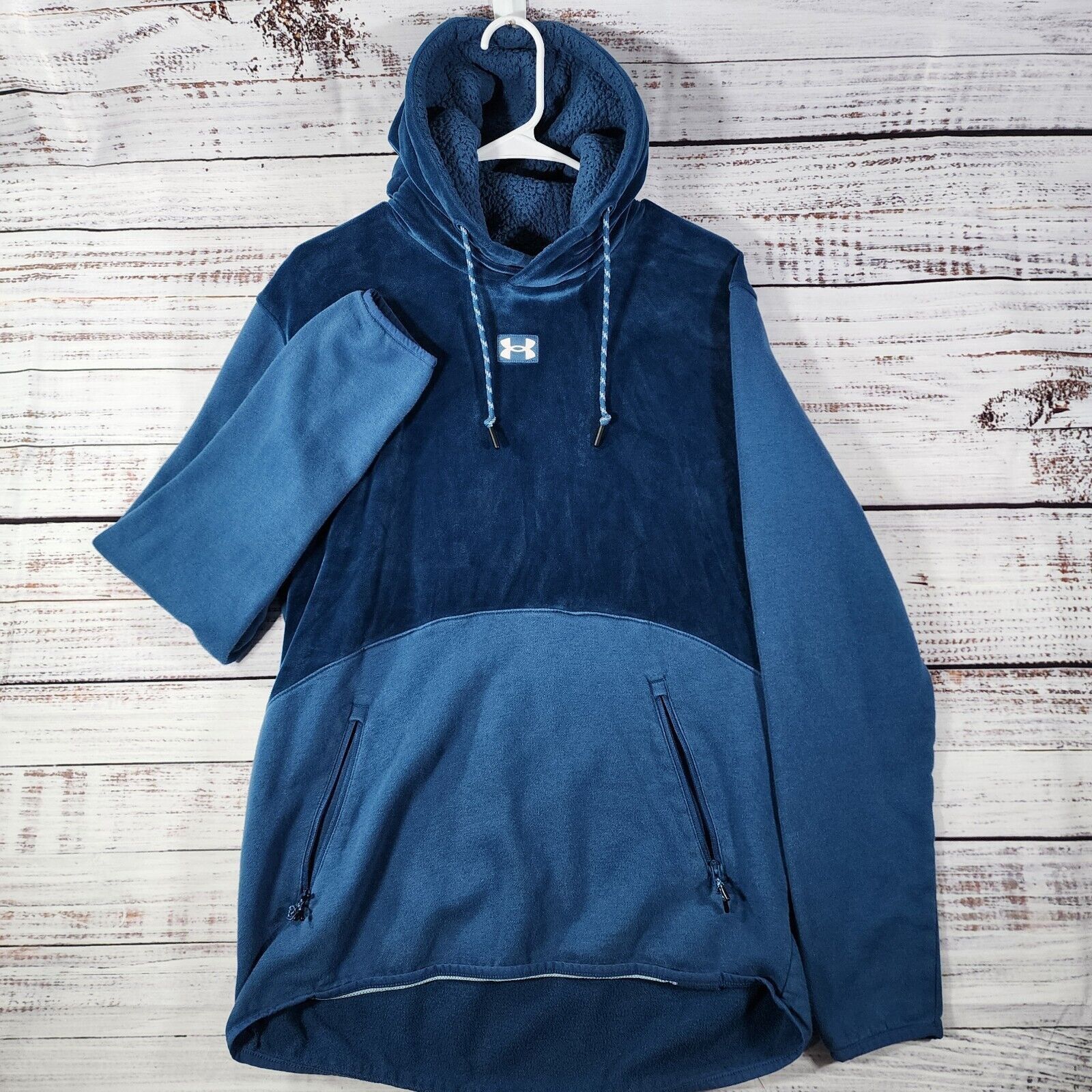 Under Armour UA Mens Journey Hoodie Velour LG Blue Fleece Pullover Rare Size US L / EU 52-54 / 3 - 1 Thumbnail