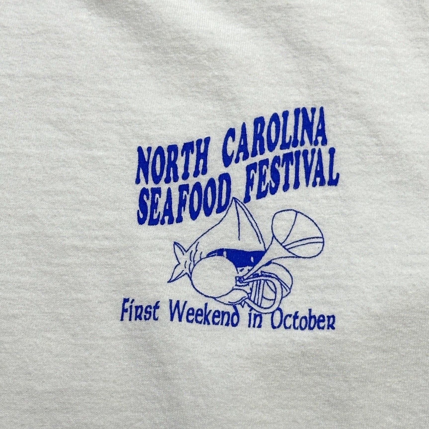Tultex VINTAGE North Carolina Seafood Festival Shirt Mens Large White Tultex USA Made Size US L / EU 52-54 / 3 - 4 Thumbnail