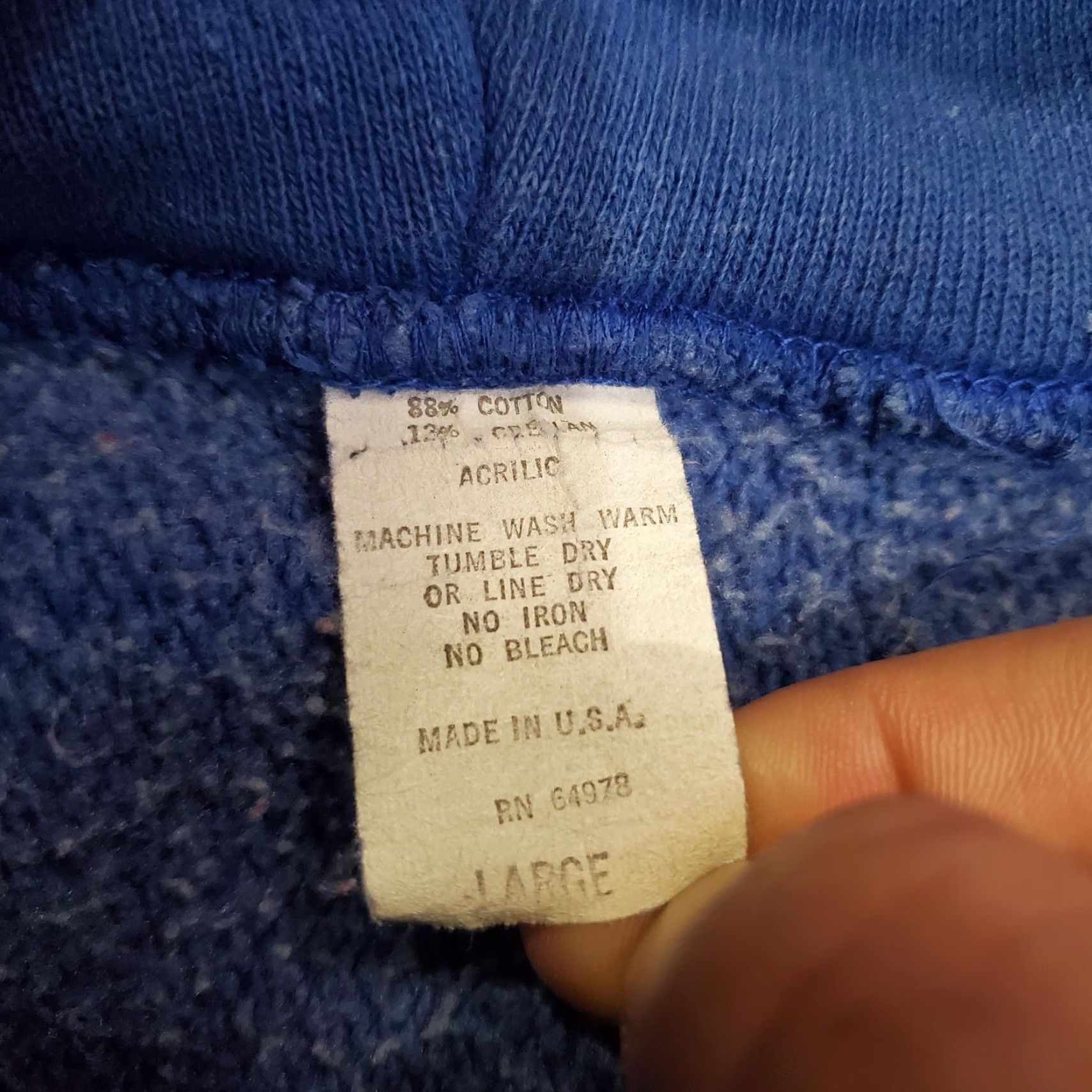 Starter VINTAGE Starter Hoodie Sweatshirt Mens Large Blue Made USA Fleece Pullover 80s Size US L / EU 52-54 / 3 - 7 Thumbnail