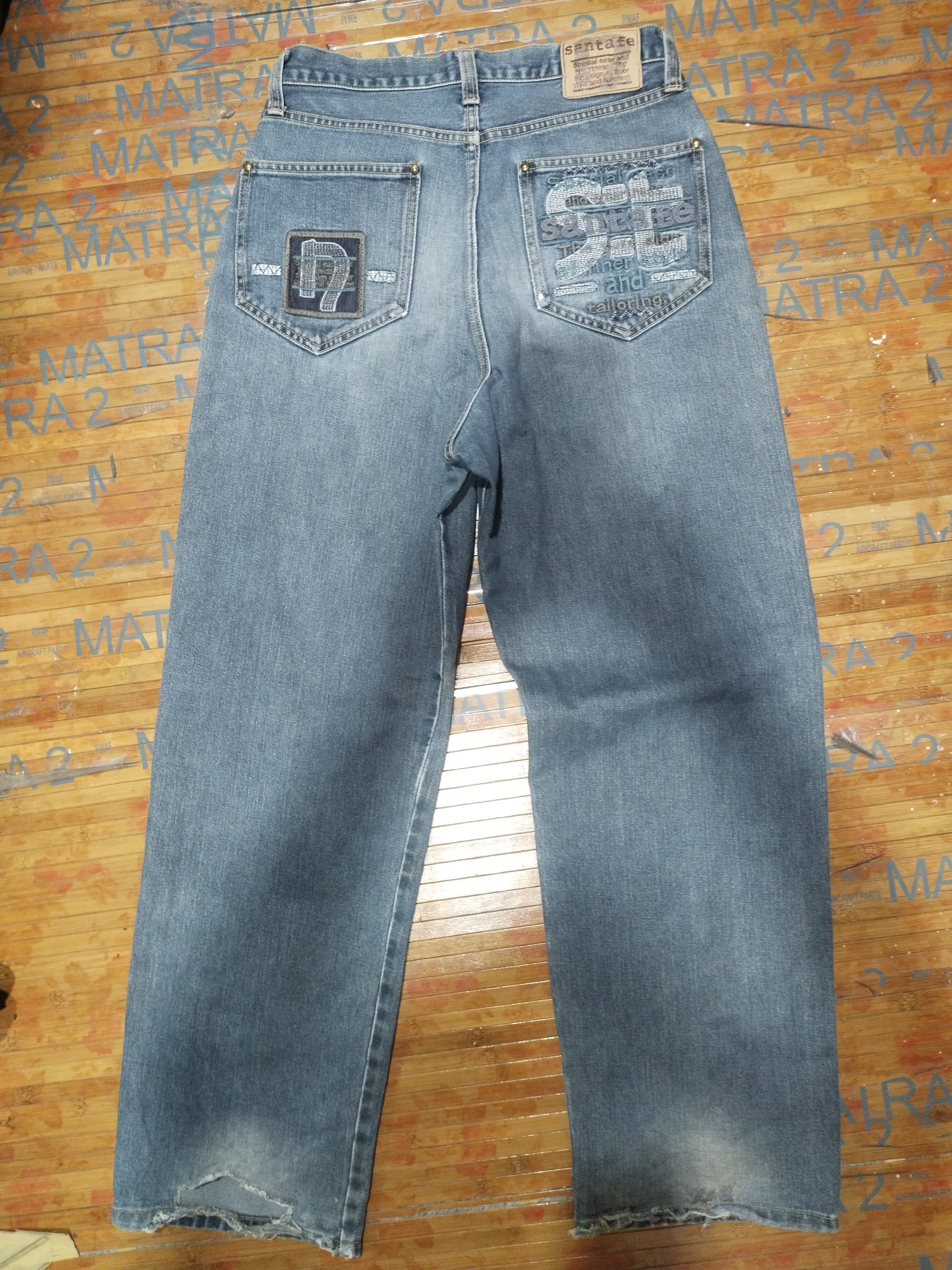 Japanese Brand × Vintage Jeans Santafe, Hip Hot Distressed Denim Sz 29" Size US 29 - 2 Thumbnail