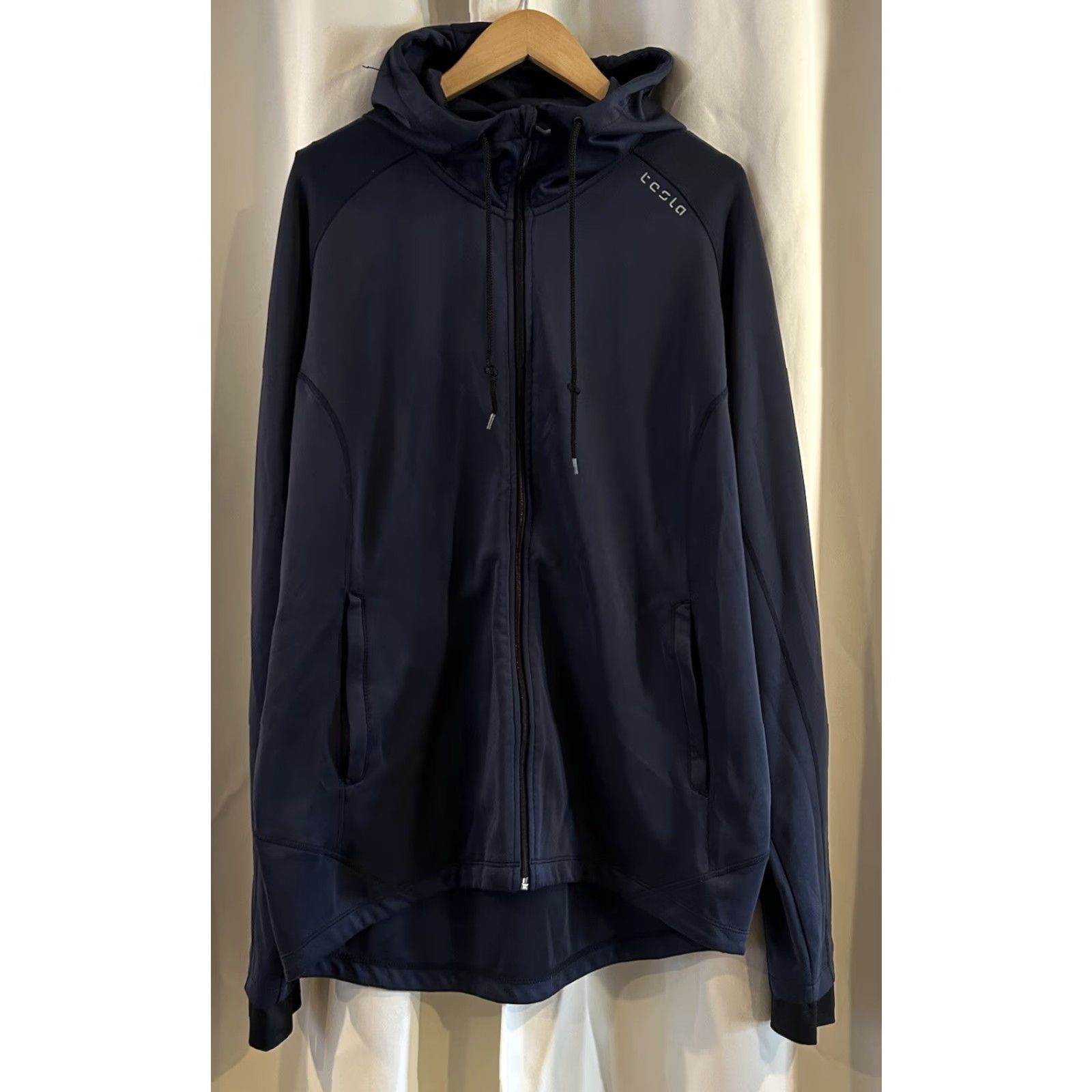 Vintage Tesla Sweatshirt 2XL Hooded Zip Up Long Sleeve Blue Mens Sports Cars Classic Size US XXL / EU 58 / 5 - 2 Thumbnail