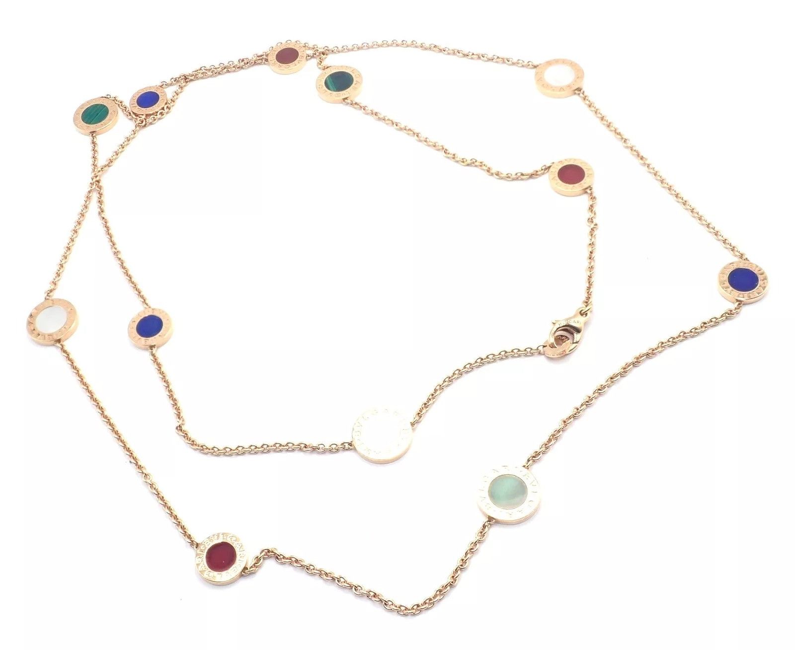 Bvlgari Bvlgari 18k Rose Gold Multi Gemstone 38" Long Necklace Size ONE SIZE - 3 Thumbnail