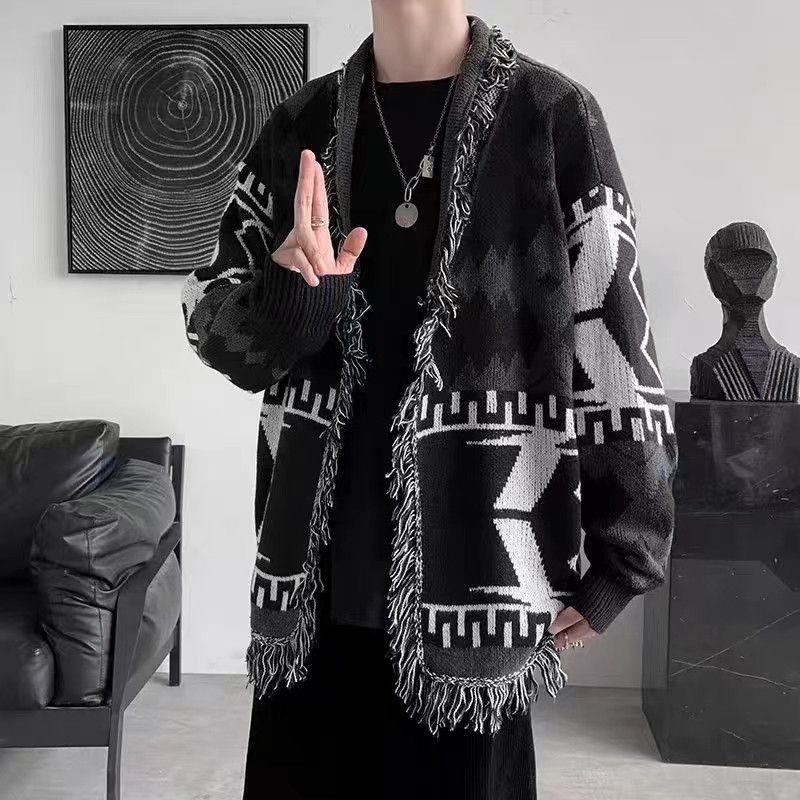 Japanese Brand × Vintage Retro Japanese raw edge knitted cardigan jacket Size US L / EU 52-54 / 3 - 3 Thumbnail
