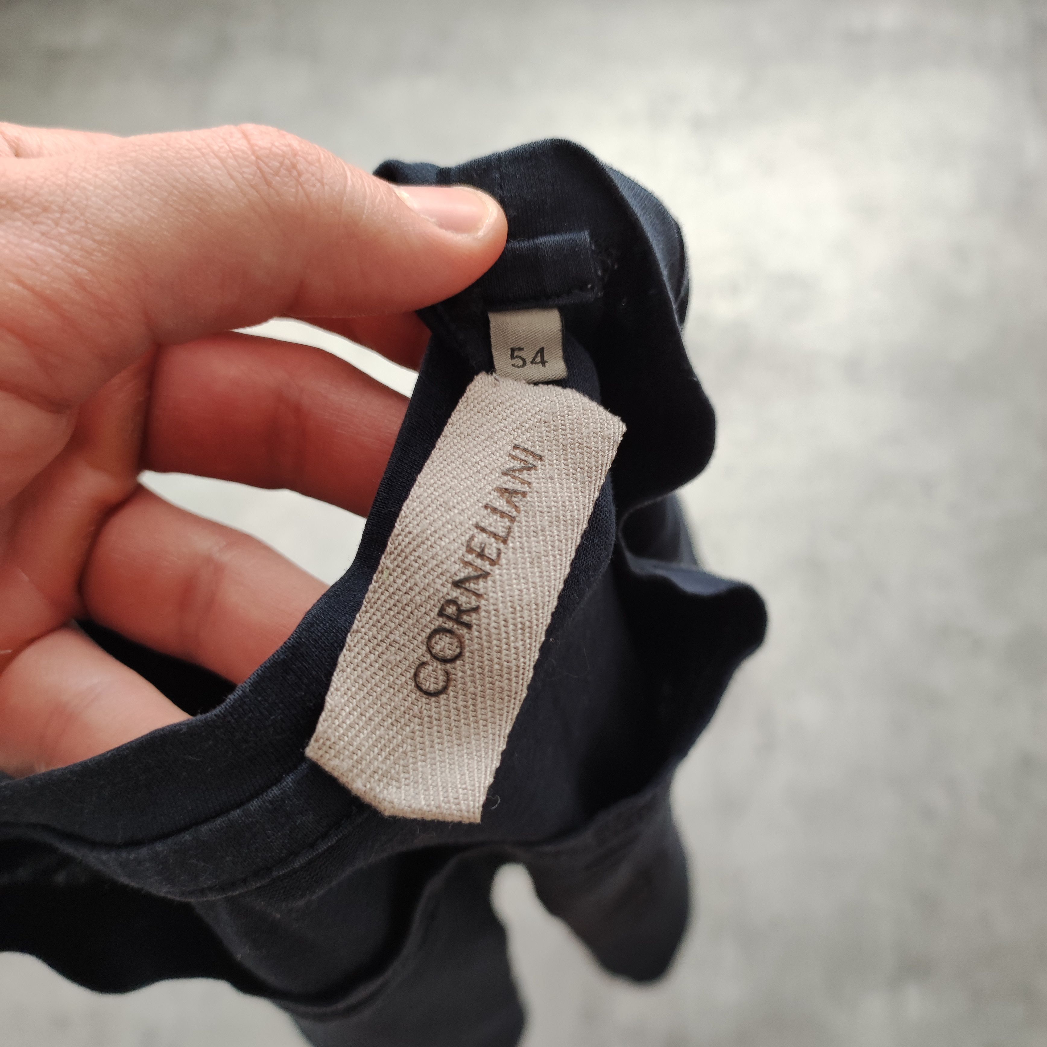Corneliani Corneliani Italy Embroidered Logo Piqe Navy Tshirt Size US L / EU 52-54 / 3 - 6 Thumbnail