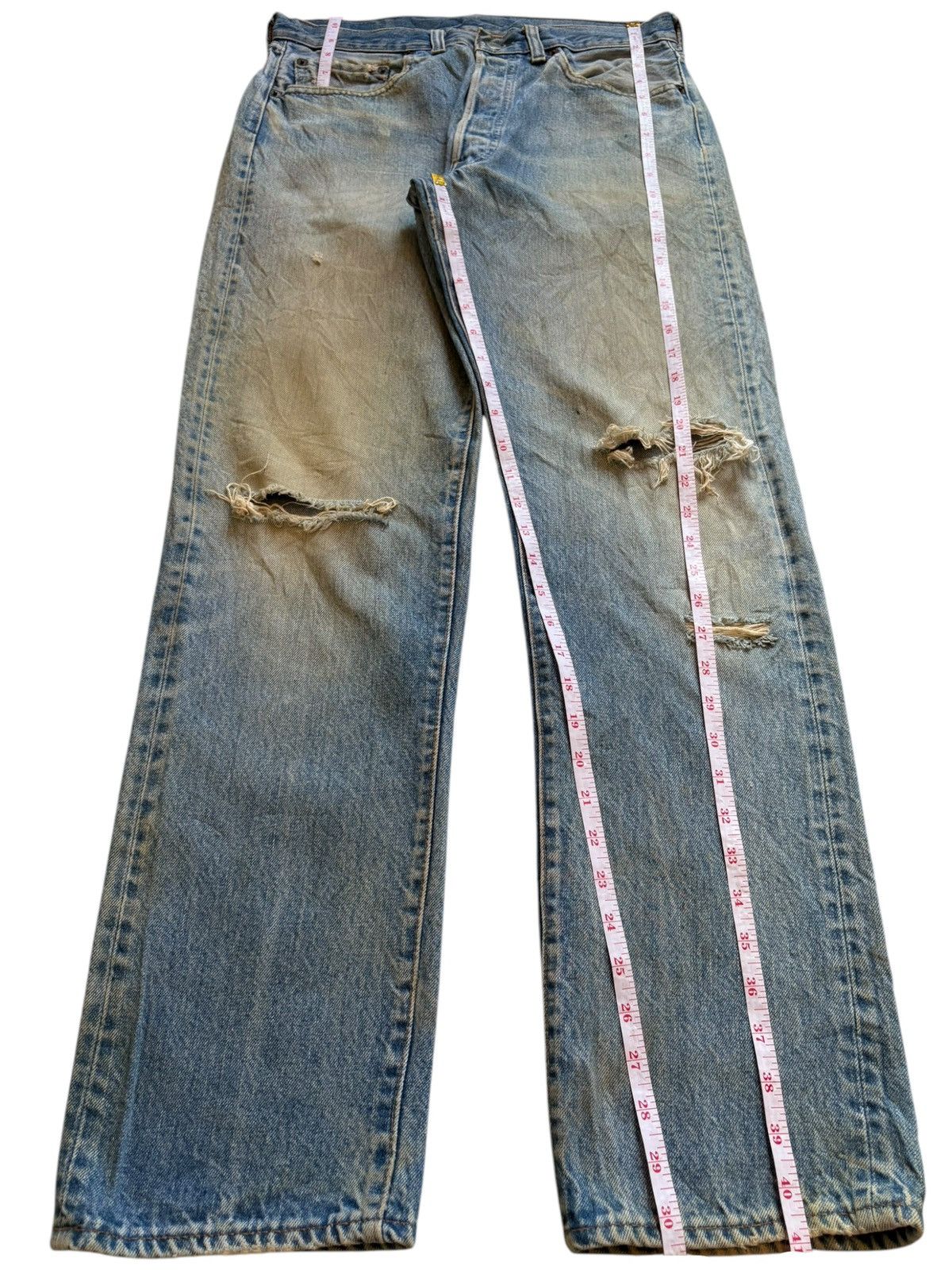 Levi's Vintage 70s Levis 501 Bartacks Mud Wash Jeans Button #2 Size US 31 - 13 Thumbnail