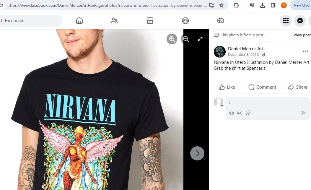 NIRVANA \"IN UTERO\" DANIEL MERCER Tシャツ NIRVANA 