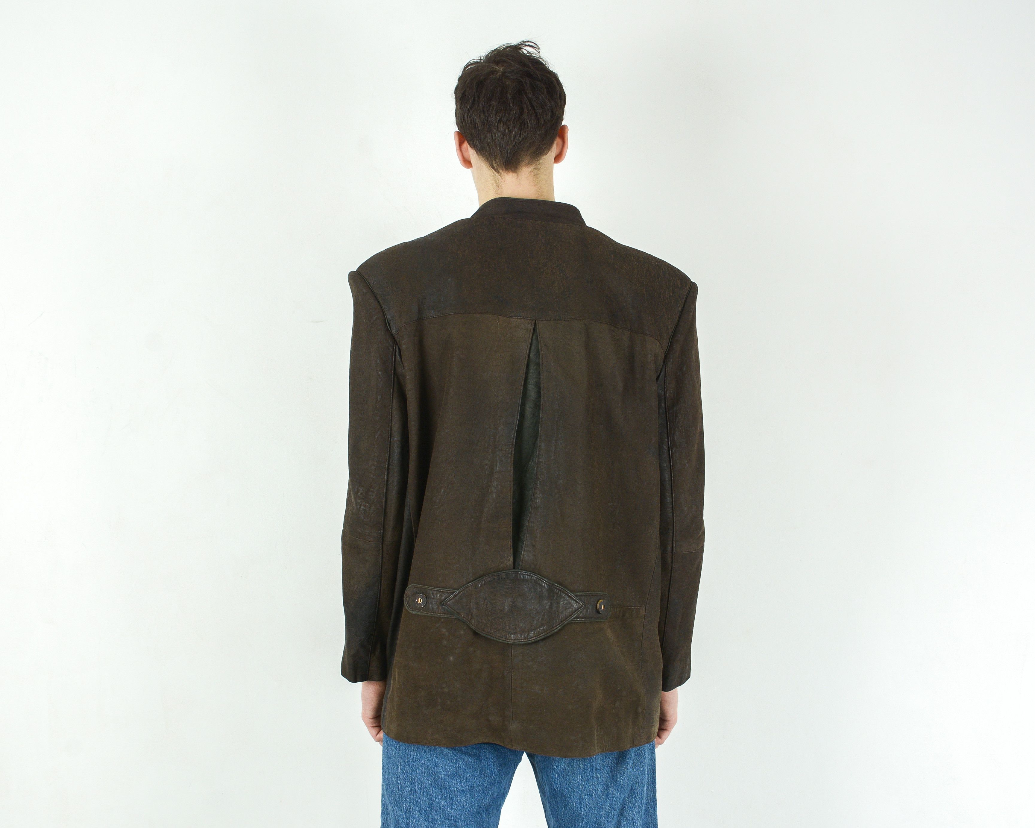 Leather W19 New Fast 2XL Leather Trachten Jacket Coat Blazer Janker Size 46R - 6 Thumbnail