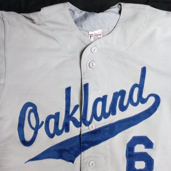 Vintage Vintage Oakland Script Spell Out Baseball Jersey Size US L / EU 52-54 / 3 - 1 Thumbnail
