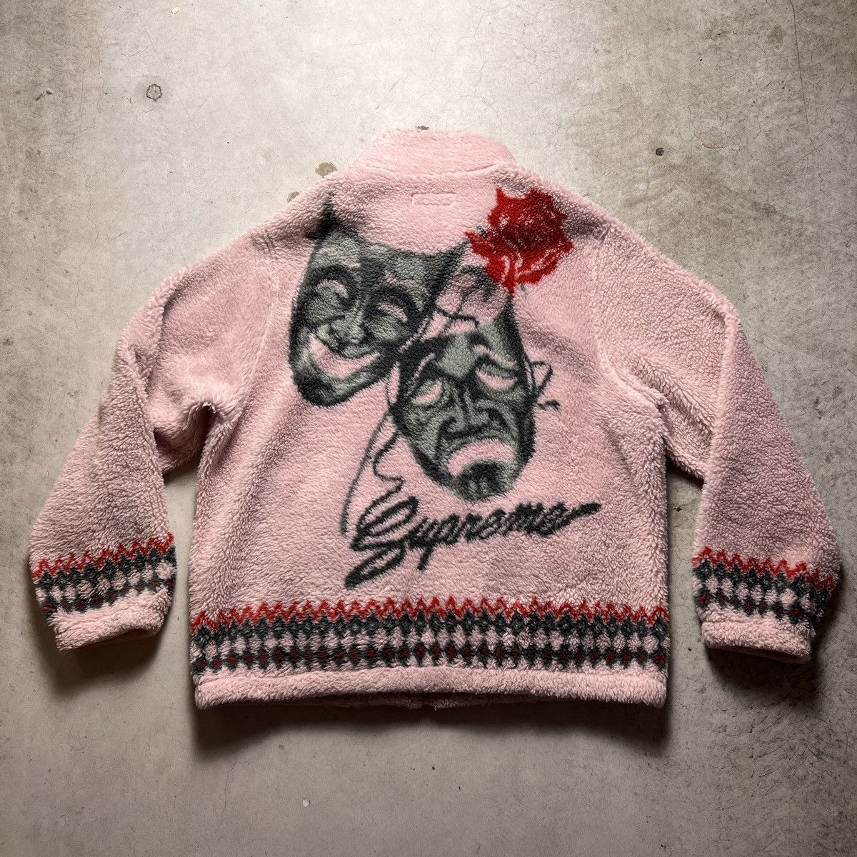 Supreme Supreme Drama Mask Fleece Jacket Pink Size US L / EU 52-54 / 3 - 1 Thumbnail