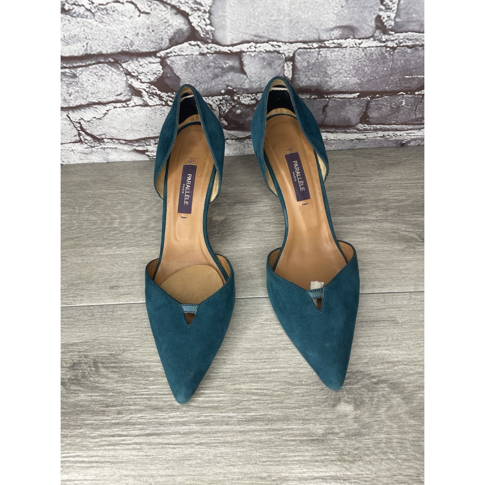 Other Parallele Blue Suede Leather Pointed Toe Stilettos Heels Wom Size US 7.5 / IT 37.5 - 13 Thumbnail