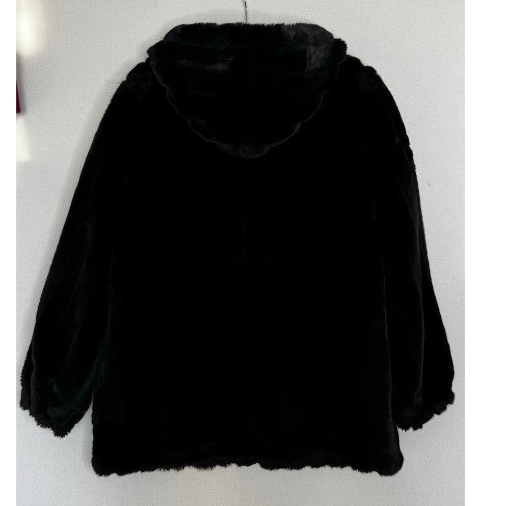 Vintage 1990s Komitor Reversible Silk Faux Fur Hooded Coat Medium Size M / US 6-8 / IT 42-44 - 17 Thumbnail