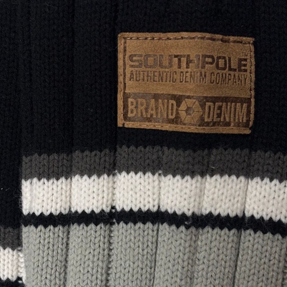 Southpole Southpole Vintage L Striped Mock Neck Sweater Y2K Streetwear Size US L / EU 52-54 / 3 - 7 Thumbnail
