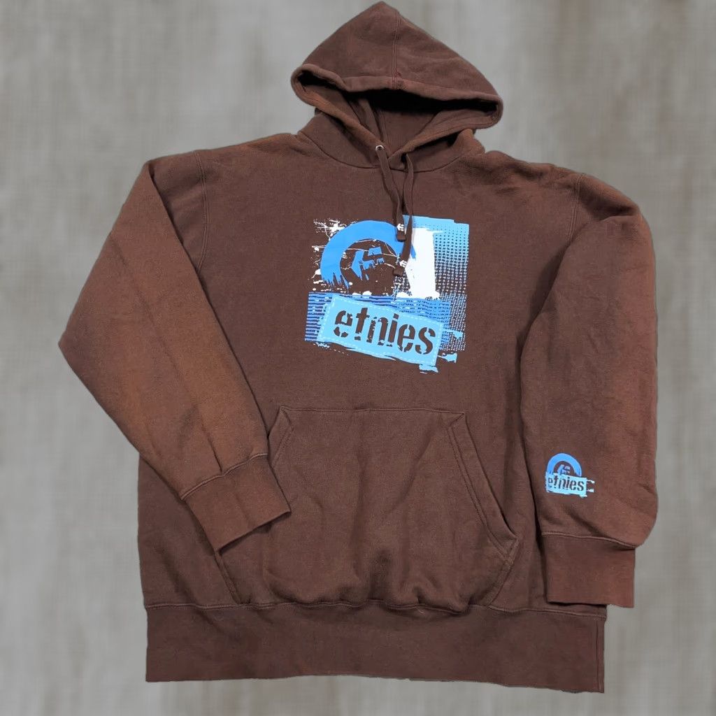 Etnies VINTAGE Etnies Hoodie Men Large Brown Sun Faded Skate Grunge Skateboards Shirt Size US L / EU 52-54 / 3 - 1 Thumbnail