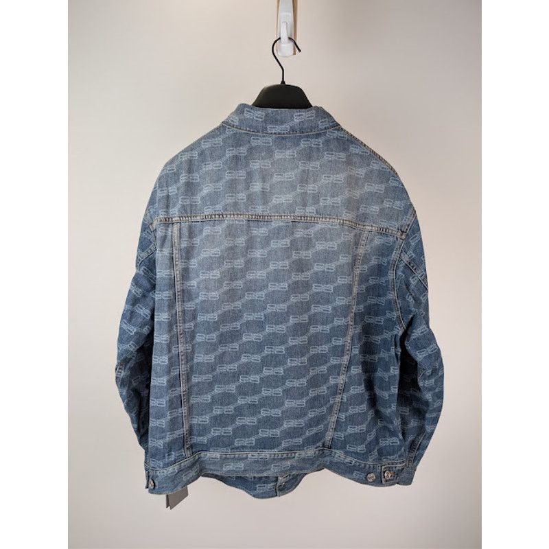 Balenciaga o1rshd1 Large Fit Denim Jacket in Blue Authentic Ring Size US M / EU 48-50 / 2 - 15 Thumbnail