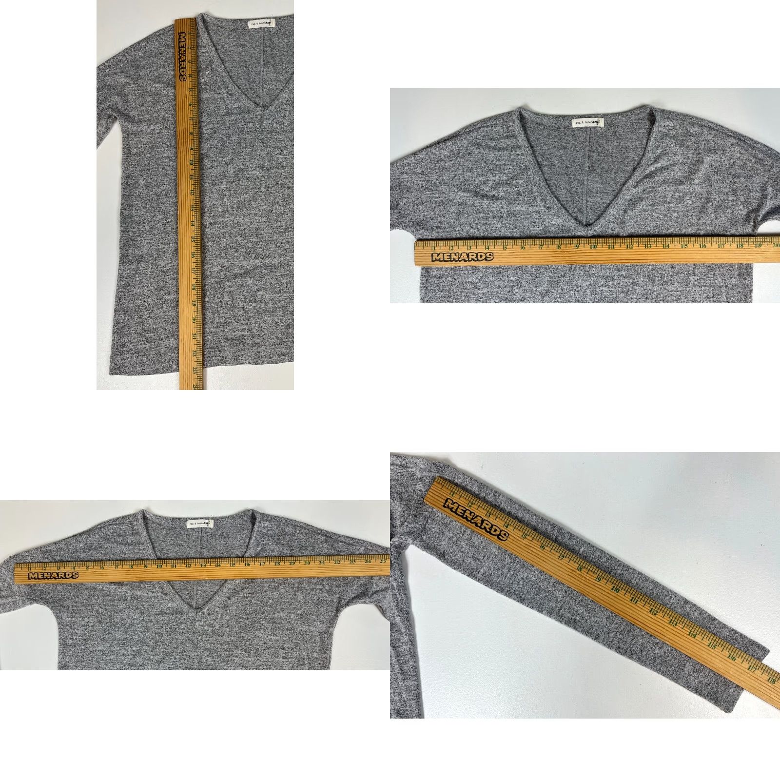 Rag & Bone VINTAGE Rag & Bone/Jean Long Sleeve V-Neck Sweater XS Women’s Pullover Gray N/A Size XS / US 0-2 / IT 36-38 - 8 Thumbnail