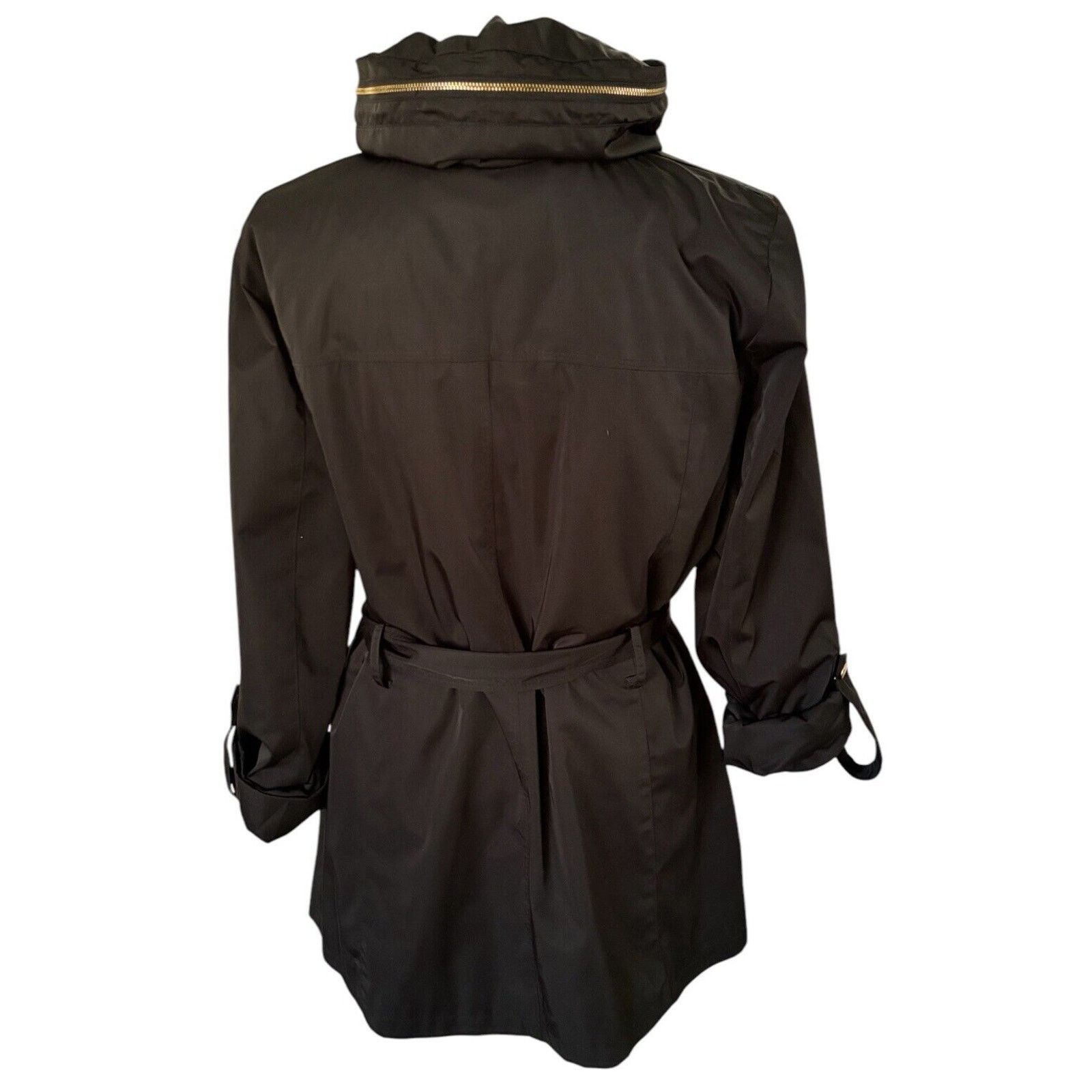 Ellen Tracy Ellen Tracy Outdoor Black Rain Jacket w/Hideaway Hood Size L Size L / US 10 / IT 46 - 3 Thumbnail