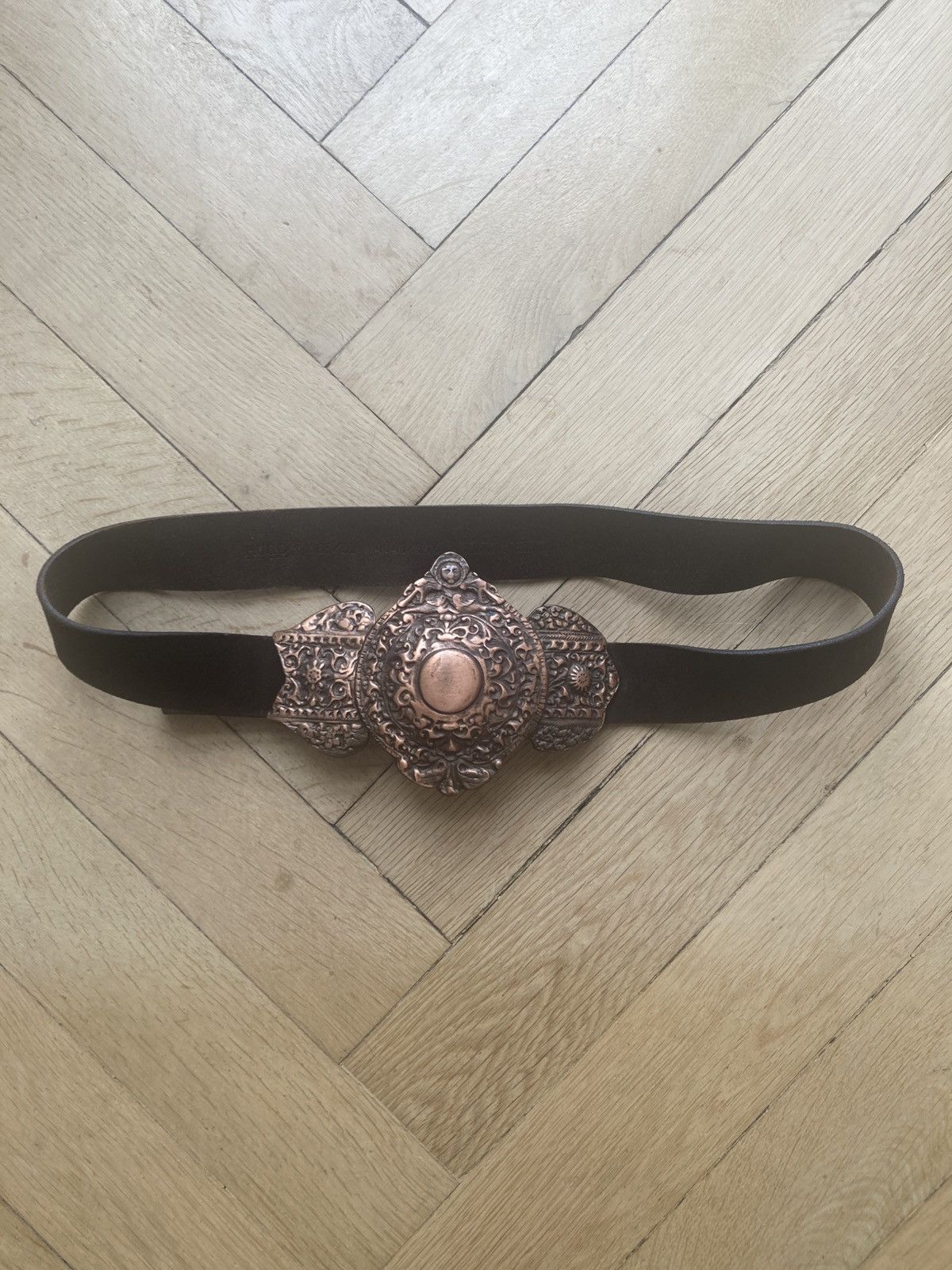 Hugo HUGO by HUGO BOSS runway suede boho belt with big buckle Size ONE SIZE - 2 Thumbnail