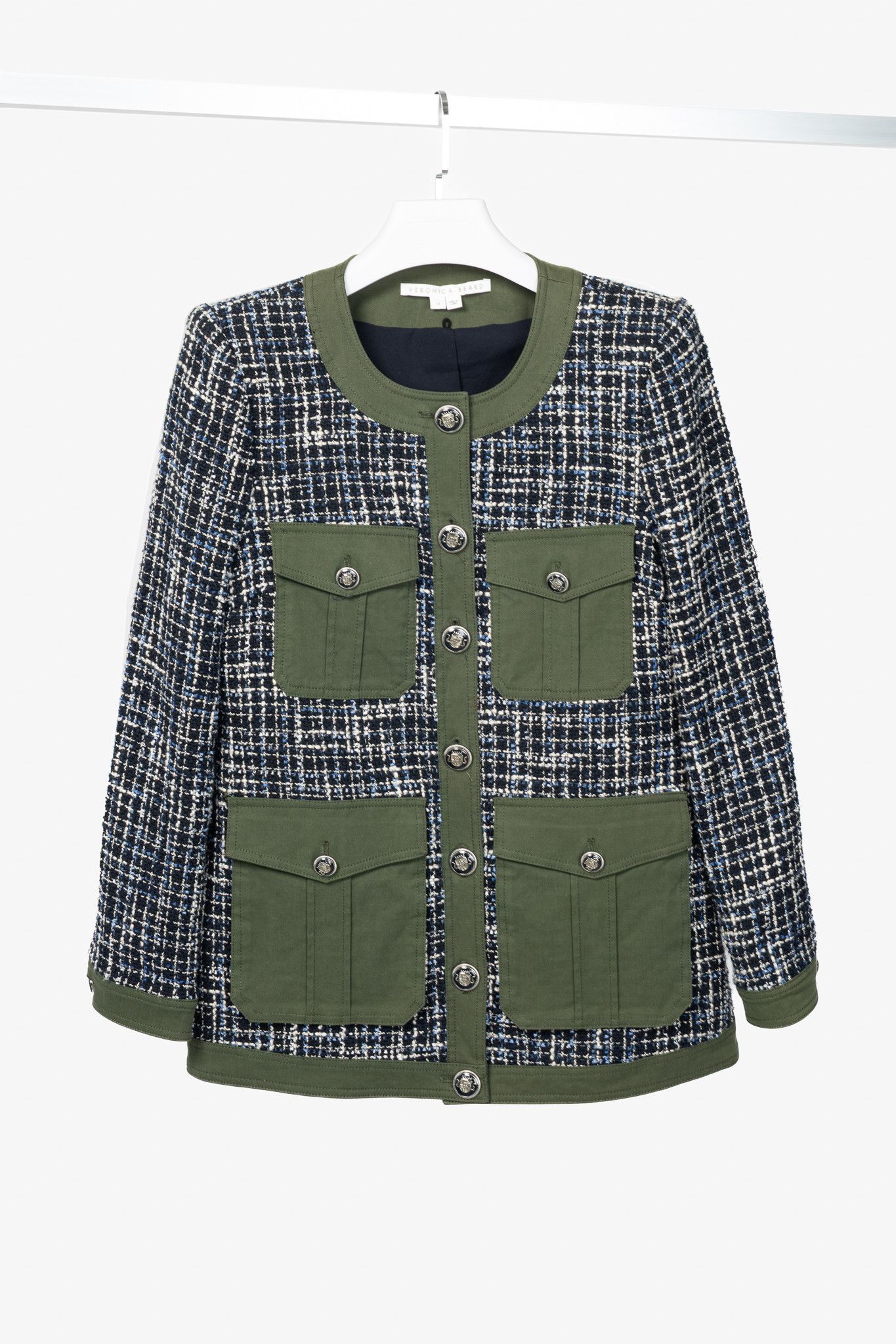 Veronica Beard Fielding Cotton-Blend Tweed Dickey Jacket