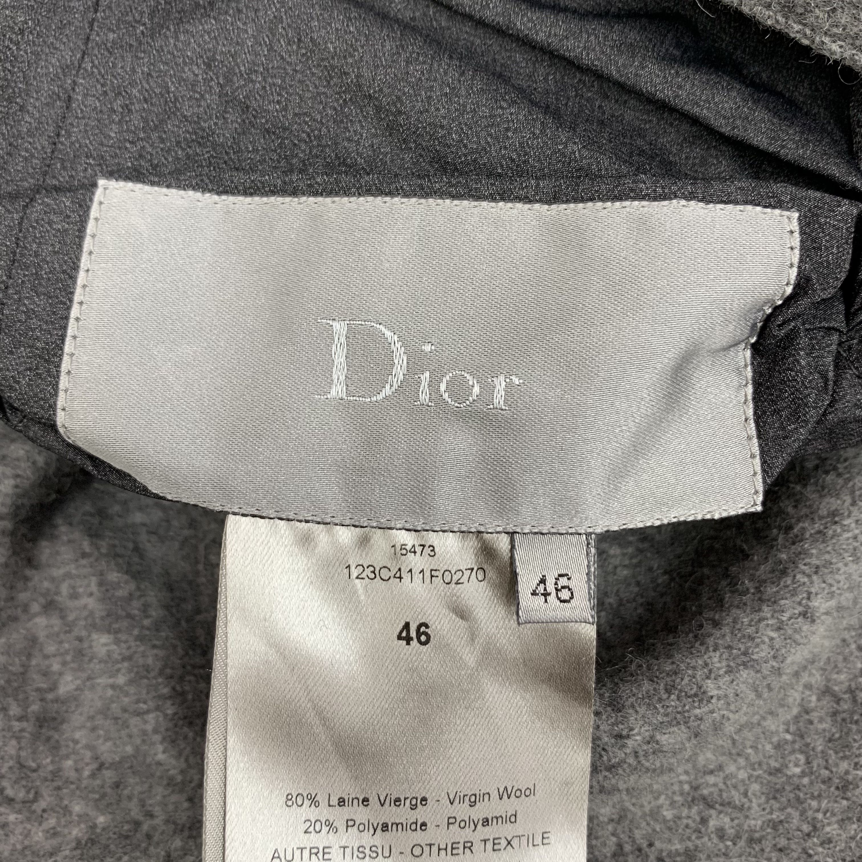 Dior Dior Wool Coat Dark Grey (46) Size US S / EU 44-46 / 1 - 5 Thumbnail