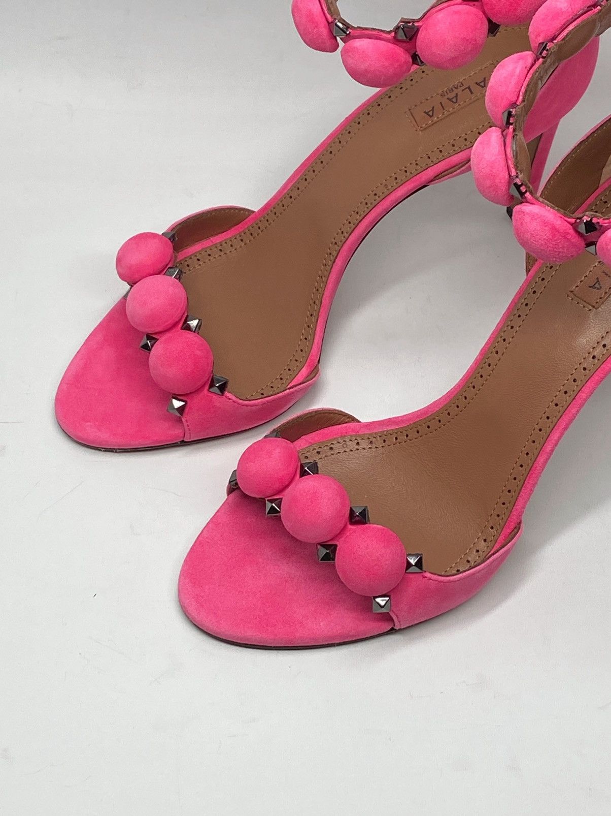 Alaia Alaia Bombe 90 Studded Suede Leather Sandals size 38.5 Size US 8.5 / IT 38.5 - 9 Thumbnail