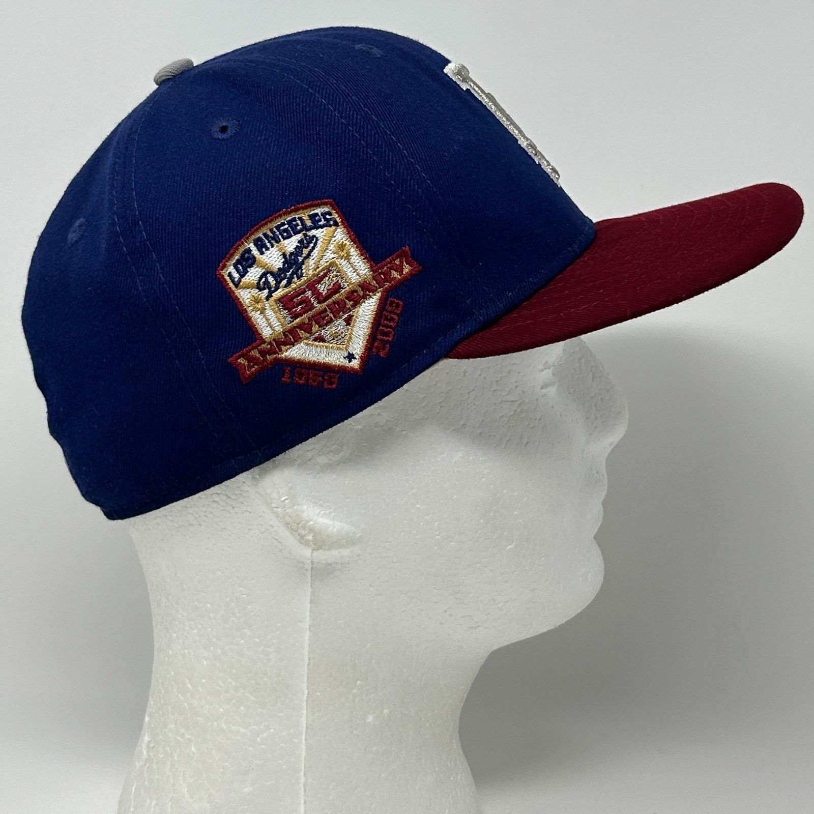 New Era Los Angeles Dodgers 50th Anniv Hat Baseball Cap Blue 7 1/8 Size ONE SIZE - 8 Thumbnail