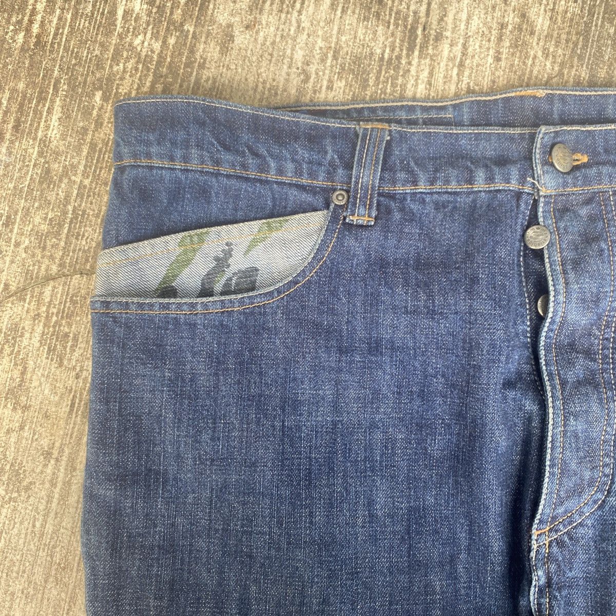 Japanese Brand × Maharishi × Vintage Vintage Maharishi Jeans 13 oz Denim Bonsai Dragon Embroidery Size US 34 / EU 50 - 2 Thumbnail