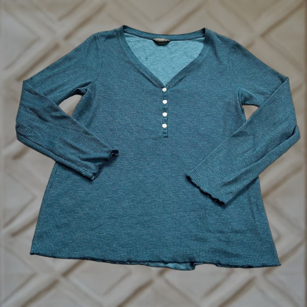 Eddie Bauer Eddie Bauer Sleepshirt Womens Medium Green Knit Button V-Neck Pajama Lounge Top Size M / US 6-8 / IT 42-44 - 1 Thumbnail