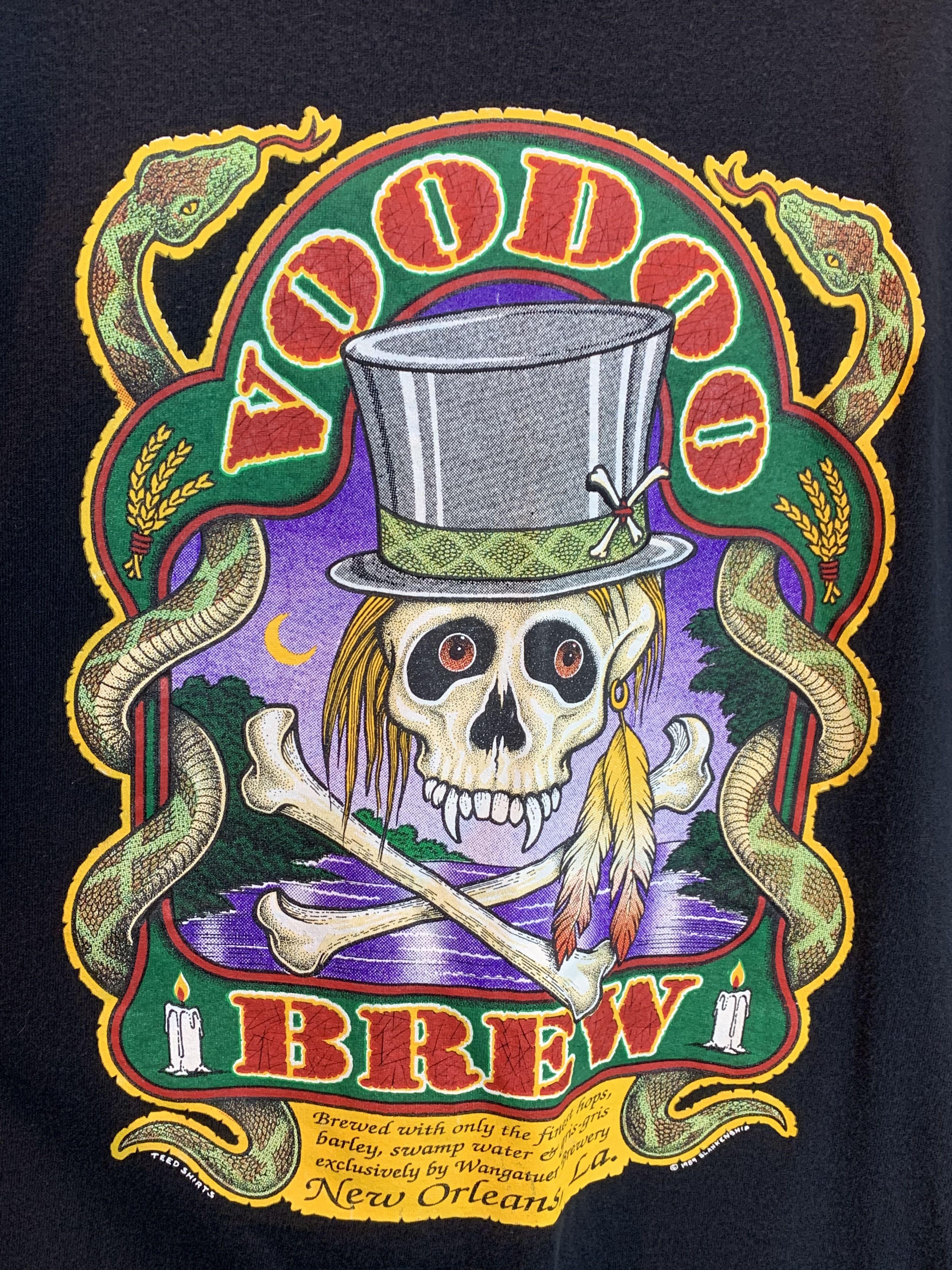 Vintage RARE Vintage 80s Voodoo Brew New Orleans Single Stitch Shirt Size US XL / EU 56 / 4 - 2 Thumbnail