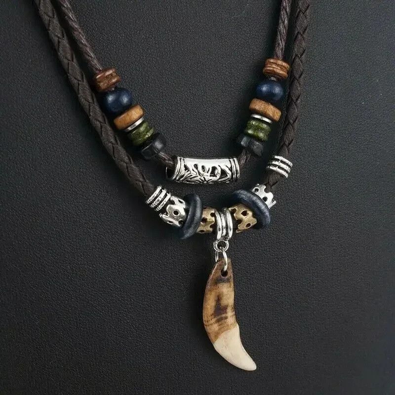 Japanese Brand × Vintage Multi Layered Vintage Wolf Fang Design Adjustable Necklace Size ONE SIZE - 1 Thumbnail