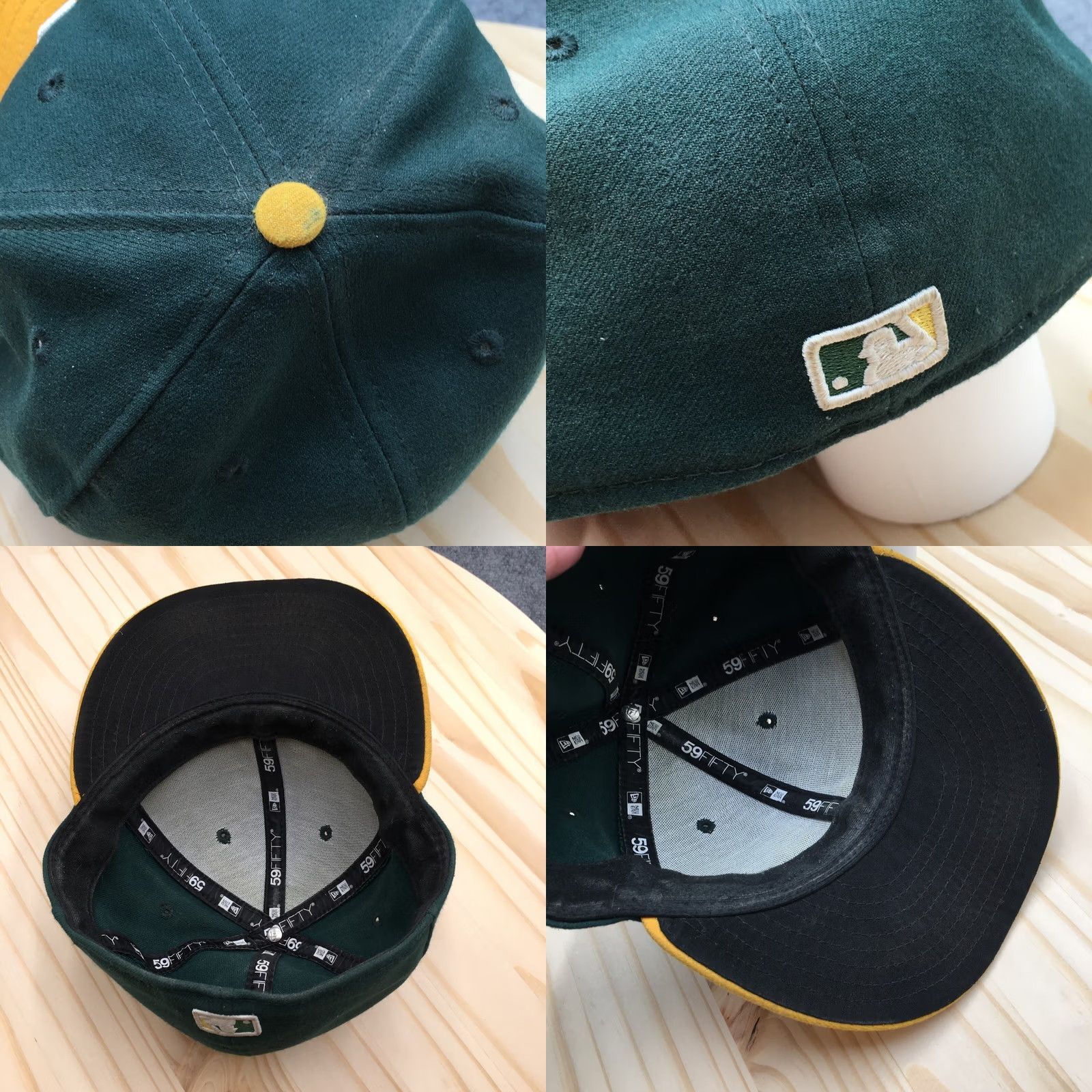 New Era New Era Oakland Athletics Baseball Cap Hat Mens Green 7 Fitted Embroidered Logo Size ONE SIZE - 8 Thumbnail