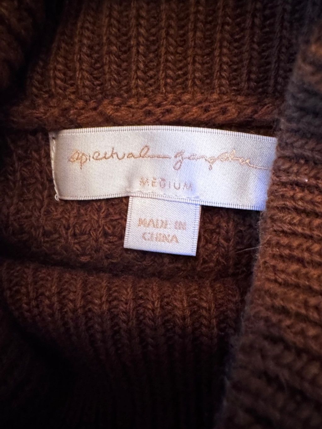 Spiritual Gangster Spiritual Gangster Brown Knit Sweater, M, Merino Blend, NWOT Size M / US 6-8 / IT 42-44 - 7 Thumbnail