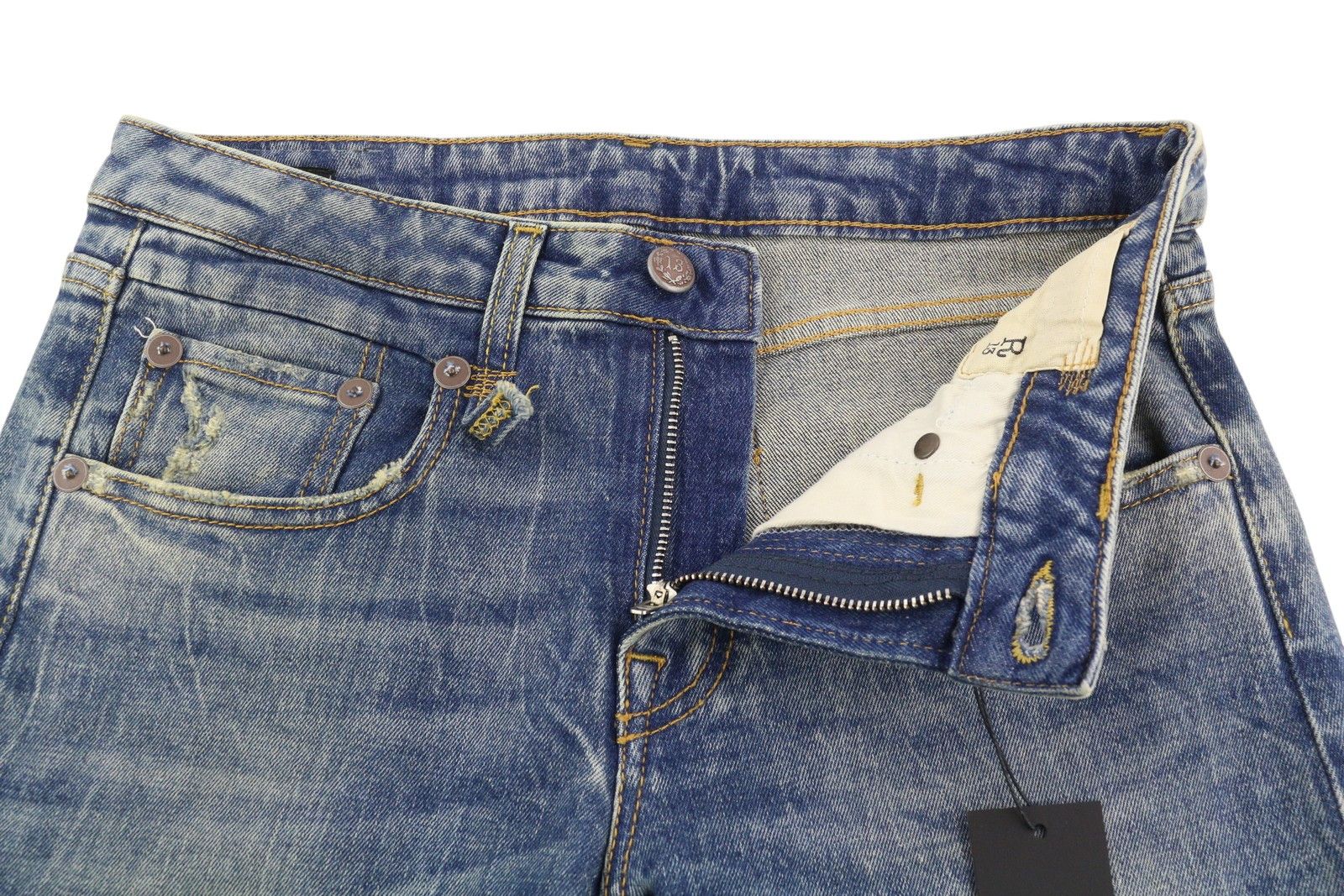 R13 BOY STRAIGHT 26 Ankle Cropped Washed Blue Kelly 84488 Size 26" / US 2 / IT 38 - 5 Thumbnail