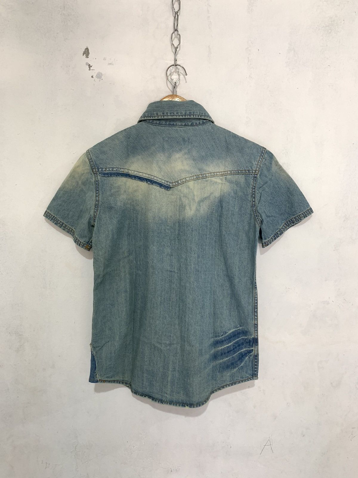 If Six Was Nine × JACKROSE × Le Grande Bleu (L.G.B.) Jack rose distressed wash western shirt Size US M / EU 48-50 / 2 - 2 Thumbnail