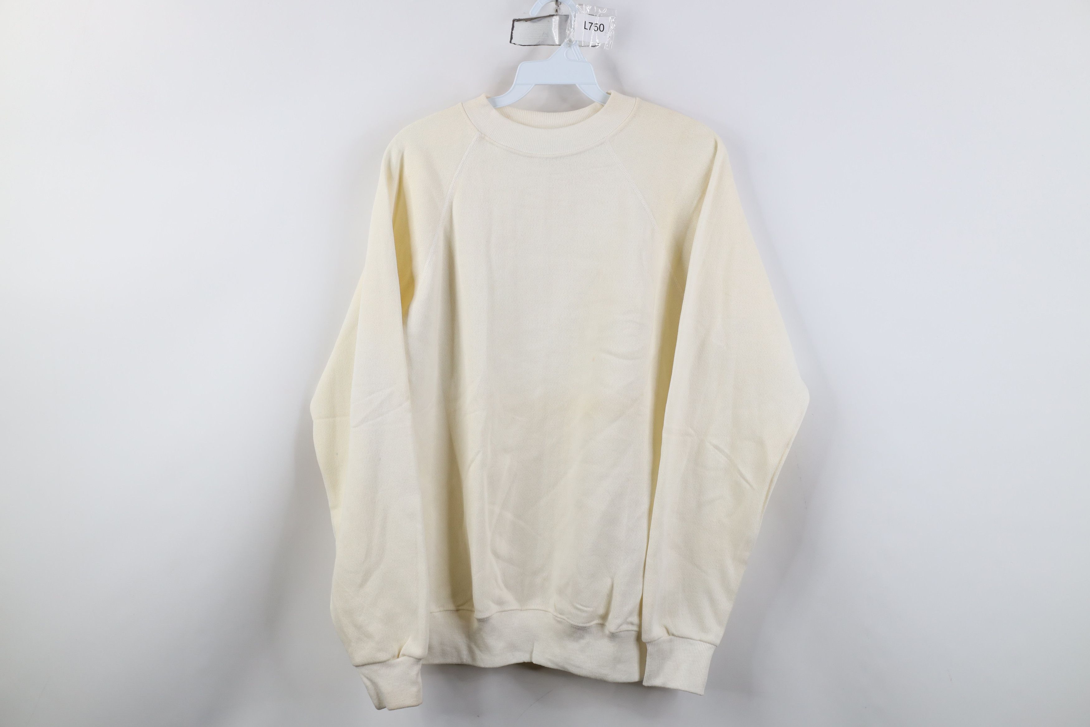 Hanes Vintage 80s Hanes Blank Raglan Crewneck Sweatshirt Cream USA Size M / US 6-8 / IT 42-44 - 1 Thumbnail
