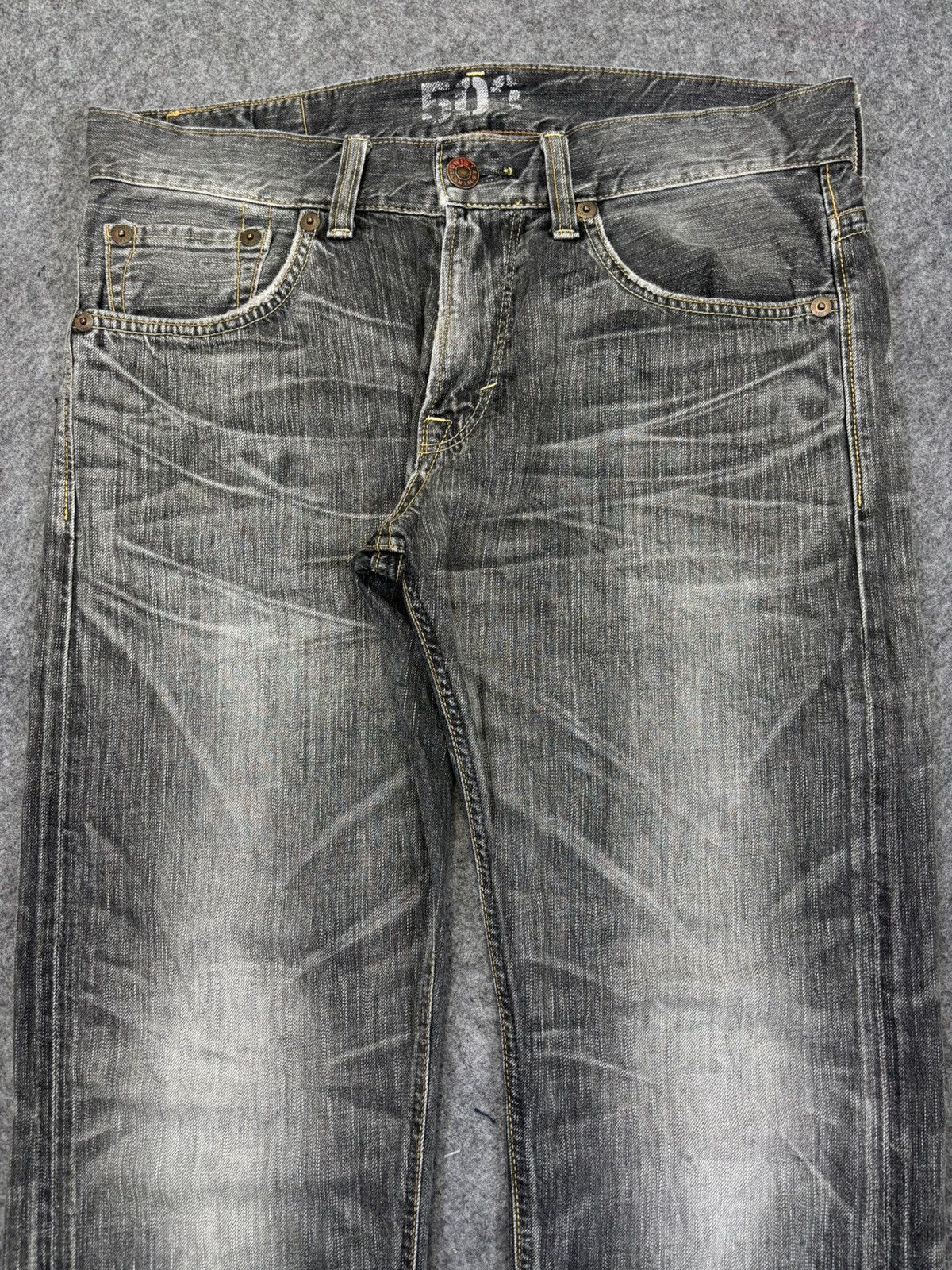 Edwin Edwin Black Wash Raw Fades Straight Denim K32 Size US 35 - 3 Thumbnail