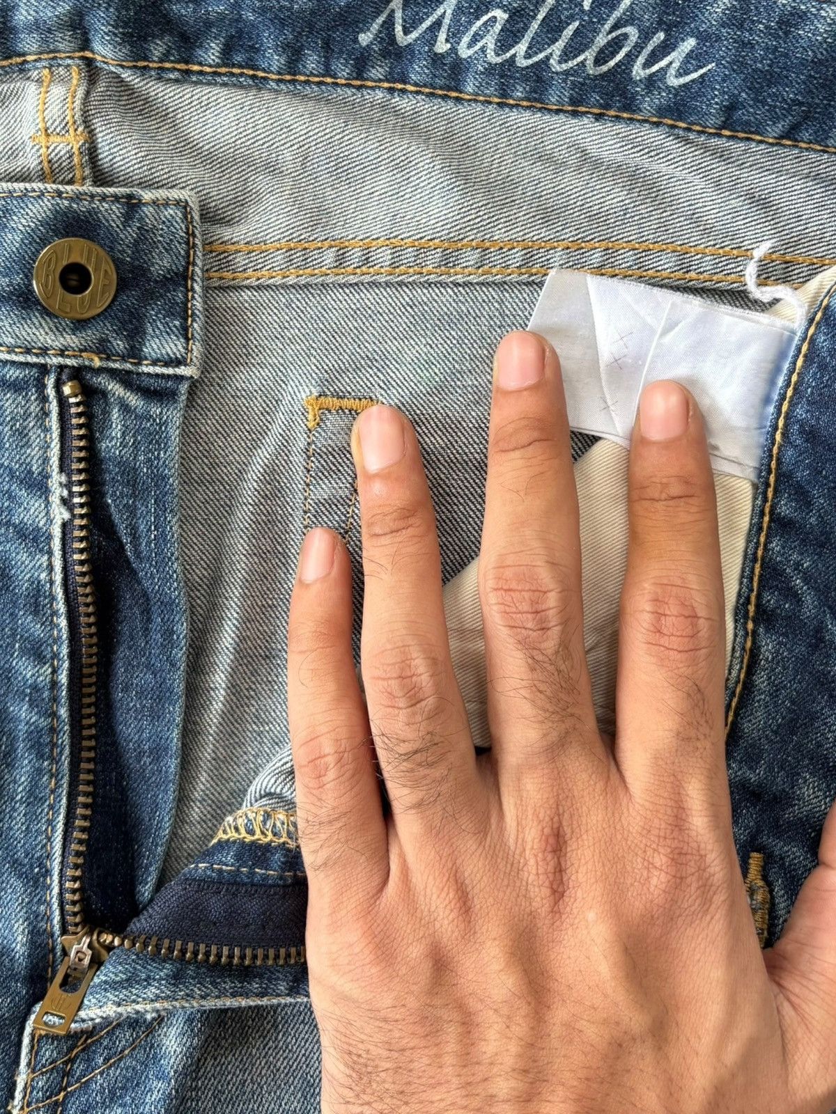 Japan Blue Vintage Y2K Japan Blue Malibu Patchwork Reworked Jeans Size US 32 / EU 48 - 6 Thumbnail